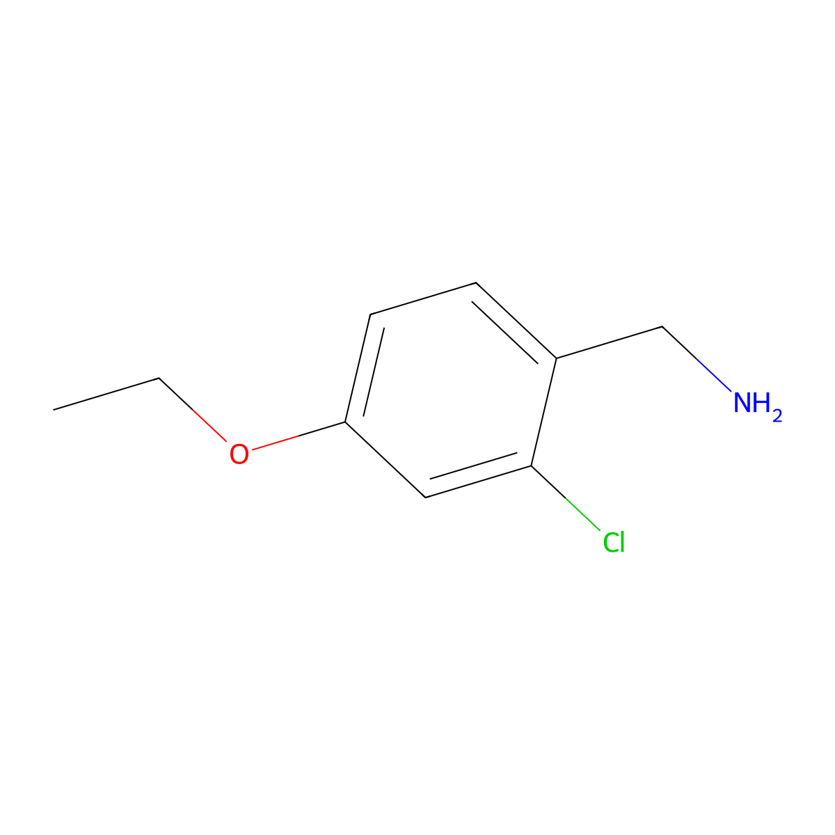 (2-Chloro-4-ethoxyphenyl)methanamine molecular structure, CAS 1342713-65-8