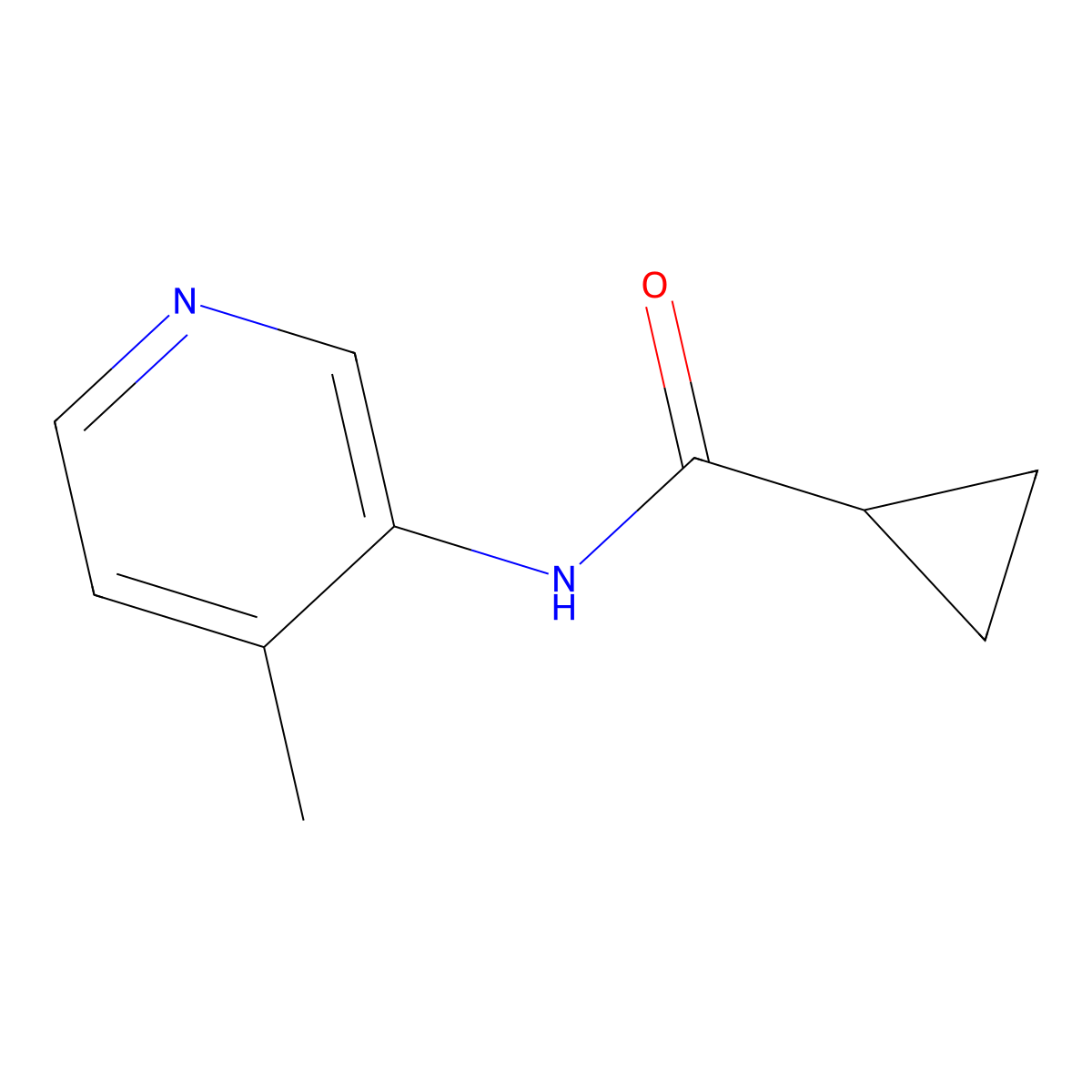 N-(4-methylpyridin-3-yl)cyclopropanecarboxamide molecular structure, CAS 1342714-58-2