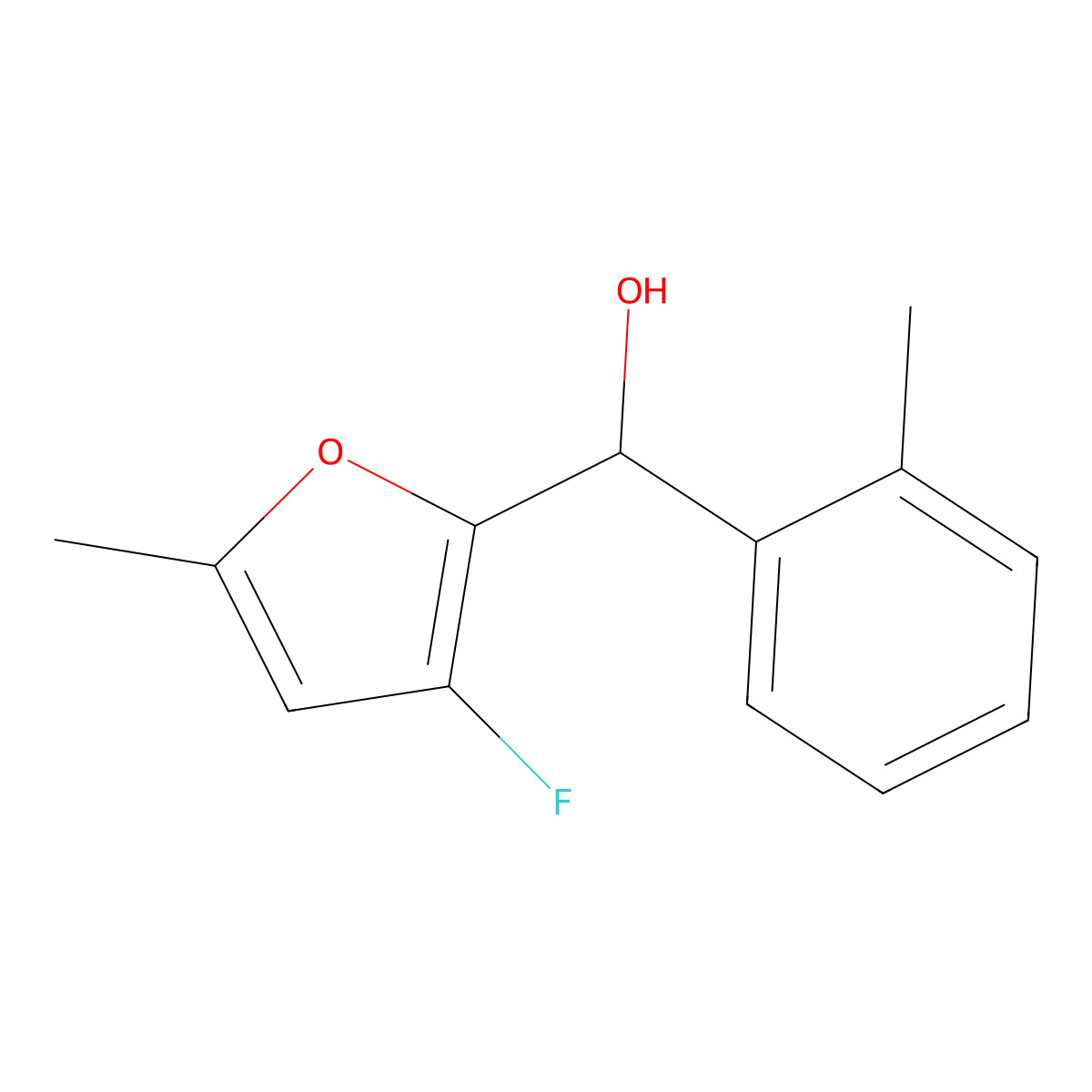 (3-Fluoro-5-methylfuran-2-yl)(o-tolyl)methanol molecular structure, CAS 1342714-92-4
