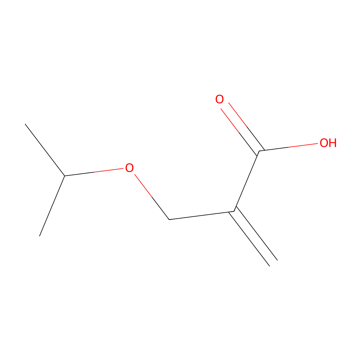2-((Propan-2-yloxy)methyl)prop-2-enoic acid molecular structure, CAS 1342716-61-3