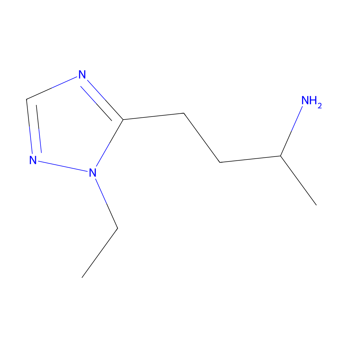 4-(1-Ethyl-1h-1,2,4-triazol-5-yl)butan-2-amine molecular structure, CAS 1342718-54-0