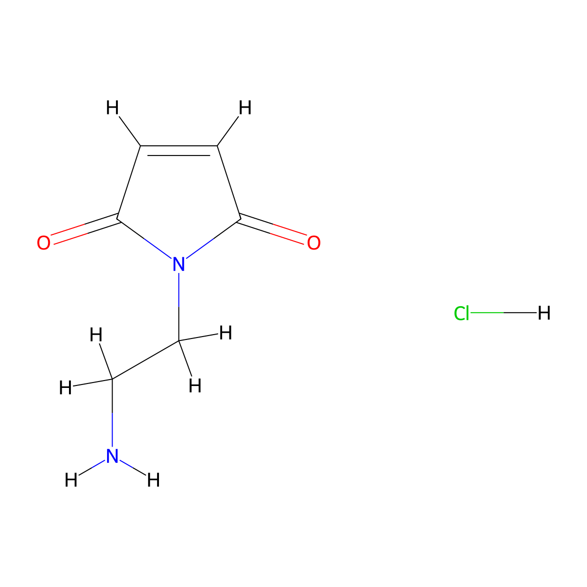 1-(2-aminoethyl)-2,5-dihydro-1H-pyrrole-2,5-dione hydrochloride molecular structure, CAS 134272-64-3