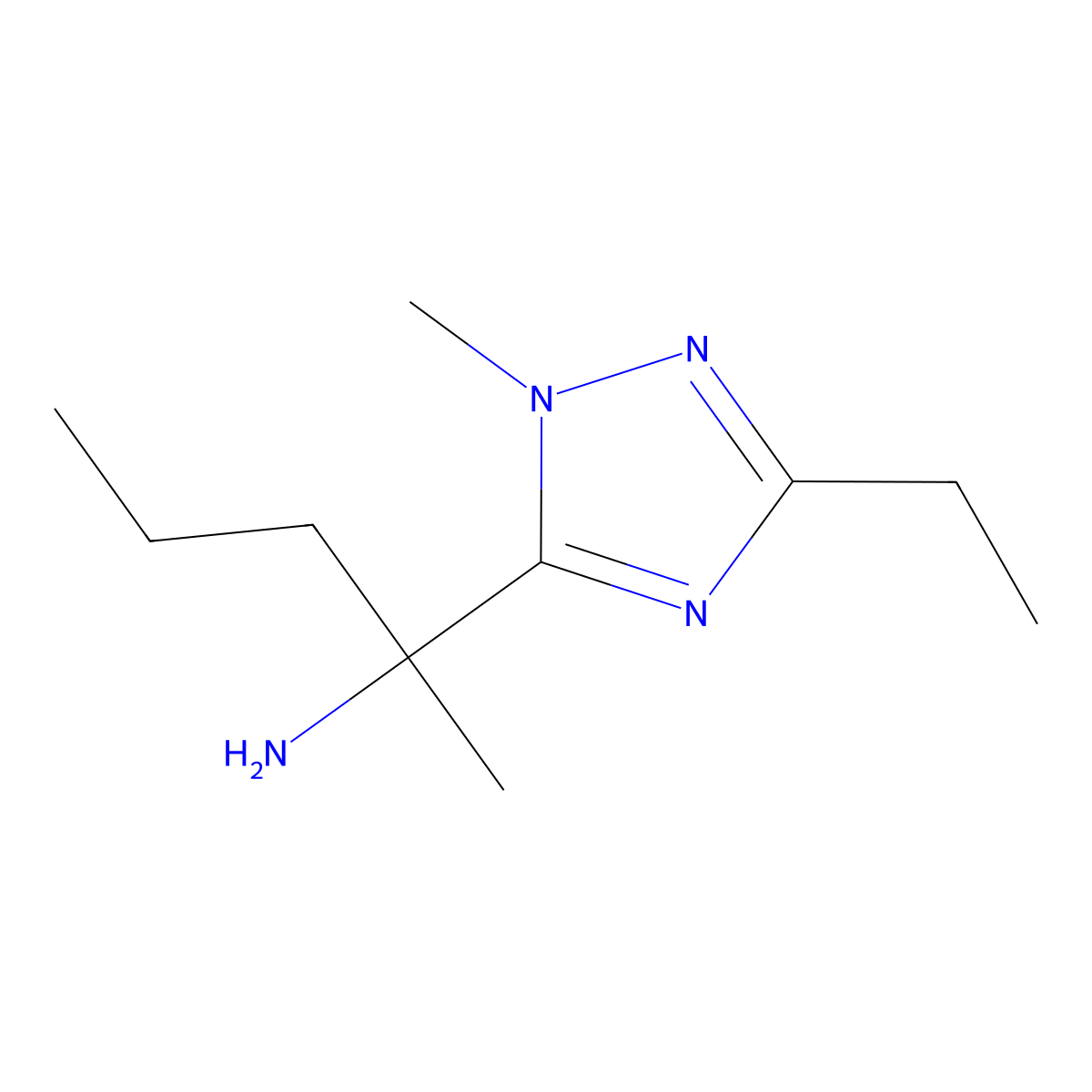 2-(3-Ethyl-1-methyl-1h-1,2,4-triazol-5-yl)pentan-2-amine molecular structure, CAS 1342720-05-1