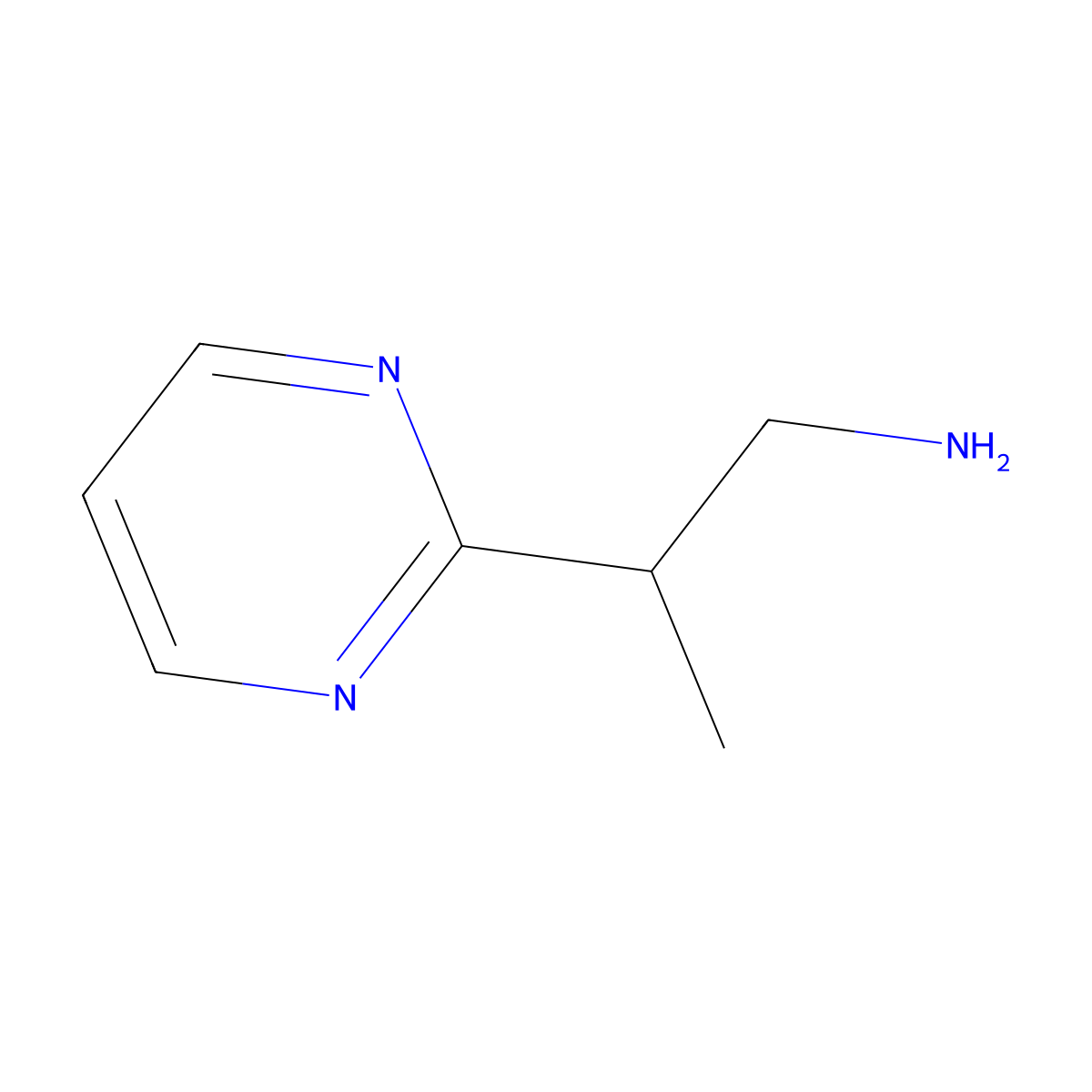 2-(Pyrimidin-2-yl)propan-1-amine molecular structure, CAS 1342720-69-7