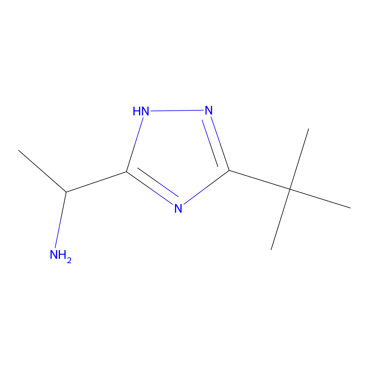 1-(3-tert-butyl-1H-1,2,4-triazol-5-yl)ethan-1-amine molecular structure, CAS 1342722-60-4