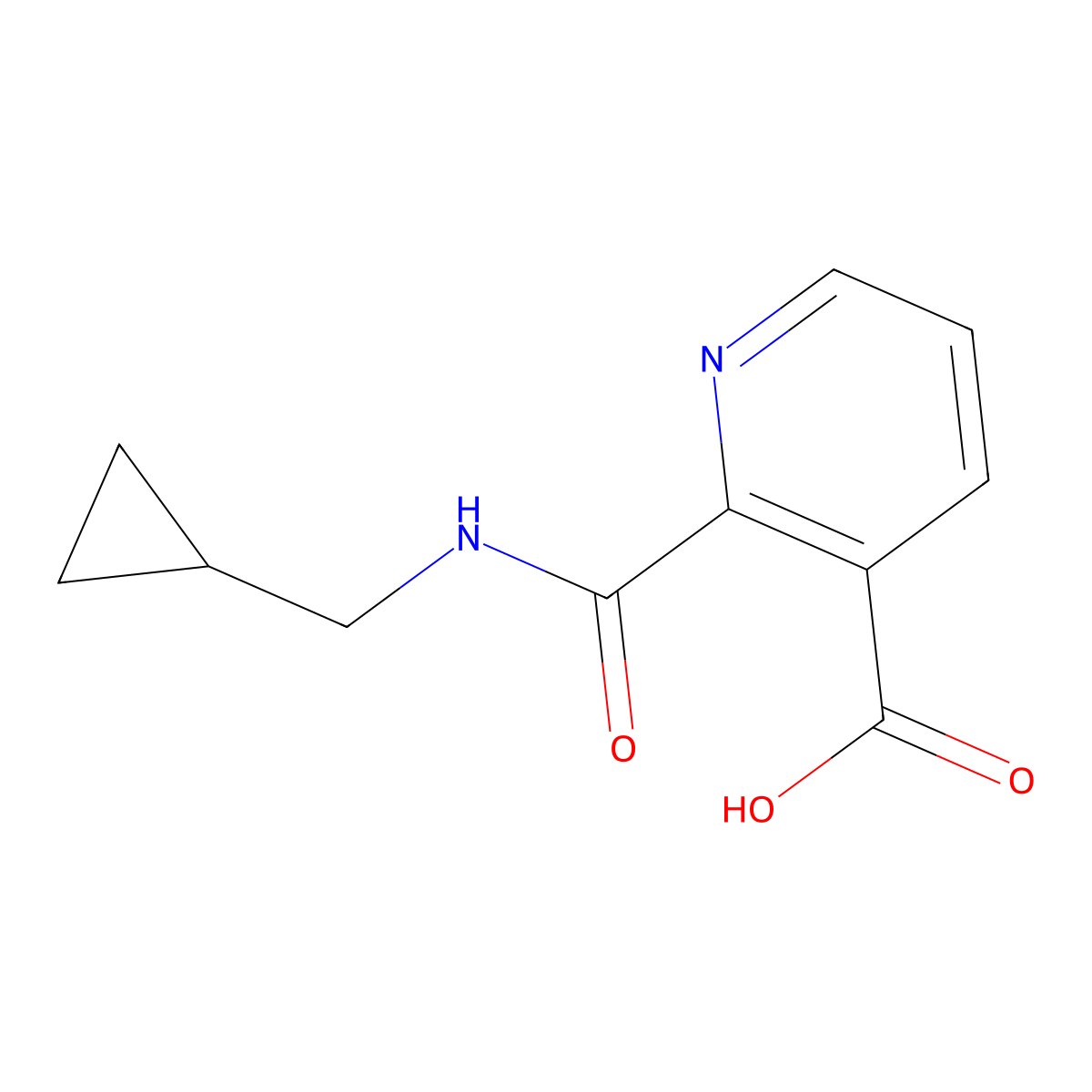 2-((Cyclopropylmethyl)carbamoyl)pyridine-3-carboxylic acid molecular structure, CAS 1342723-28-7