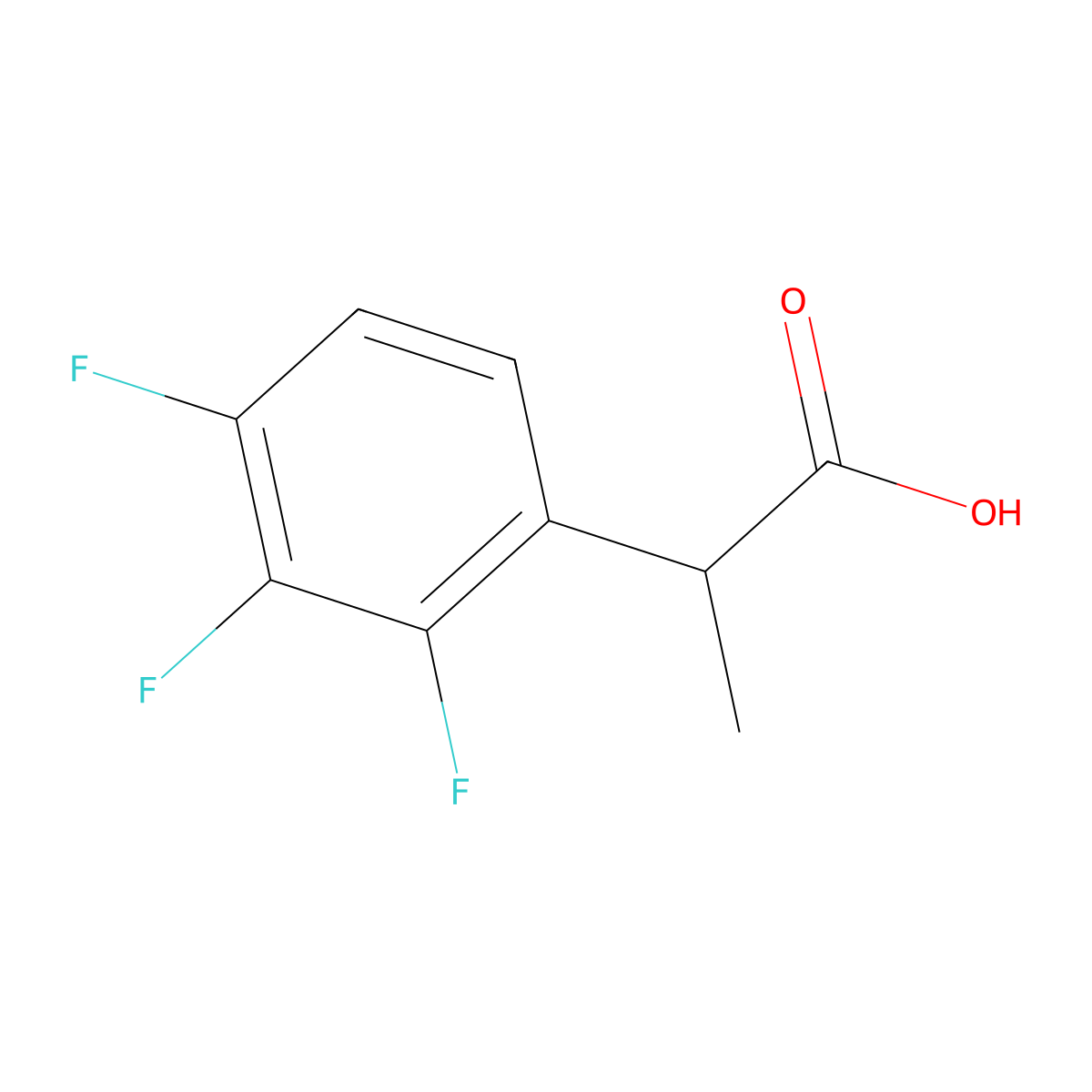 2-(2,3,4-Trifluorophenyl)propanoic acid molecular structure, CAS 1342727-90-5