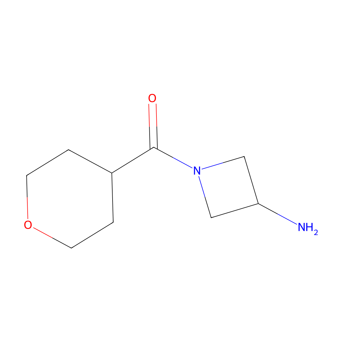 1-(Oxane-4-carbonyl)azetidin-3-amine molecular structure, CAS 1342730-10-2