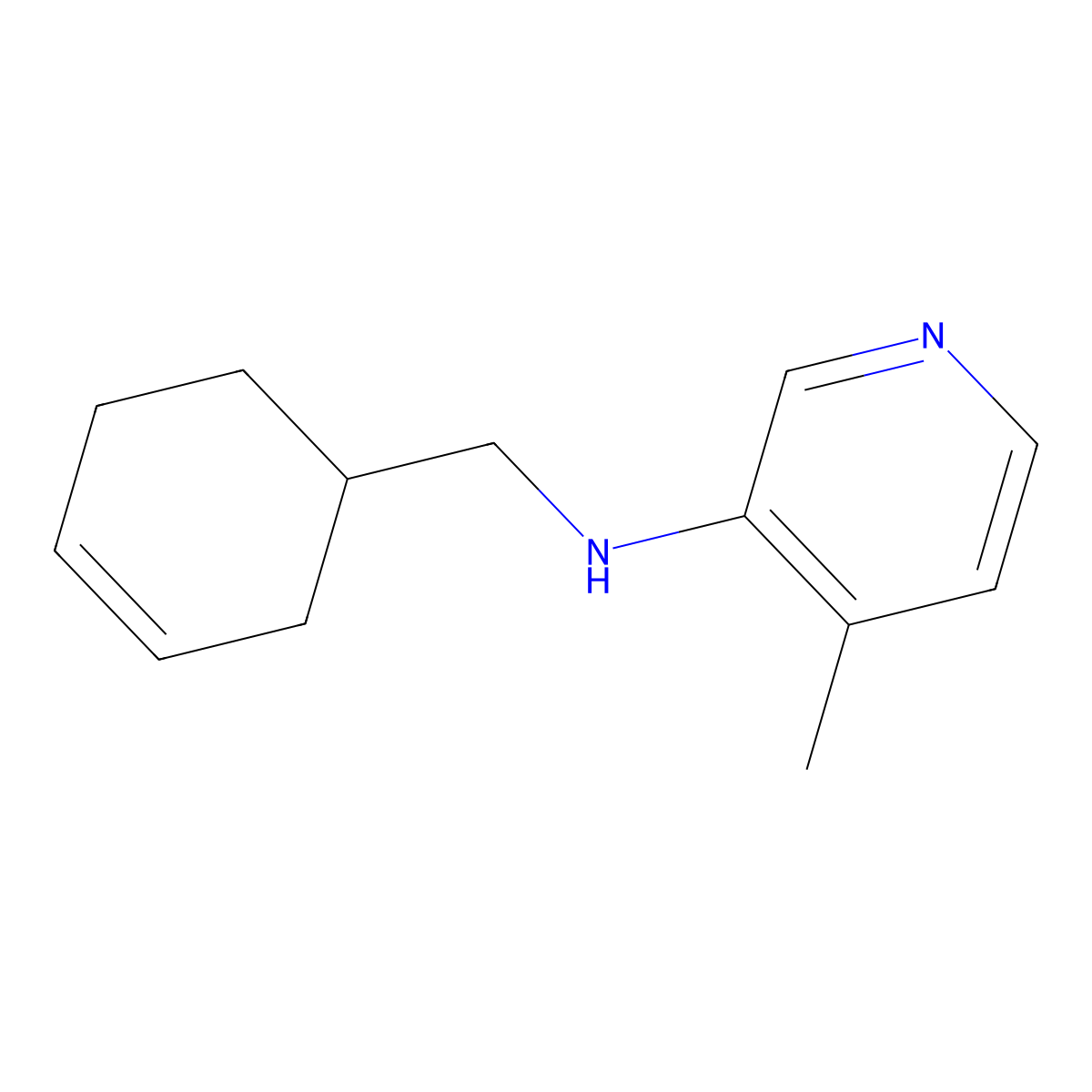 N-(cyclohex-3-en-1-ylmethyl)-4-methylpyridin-3-amine molecular structure, CAS 1342730-73-7