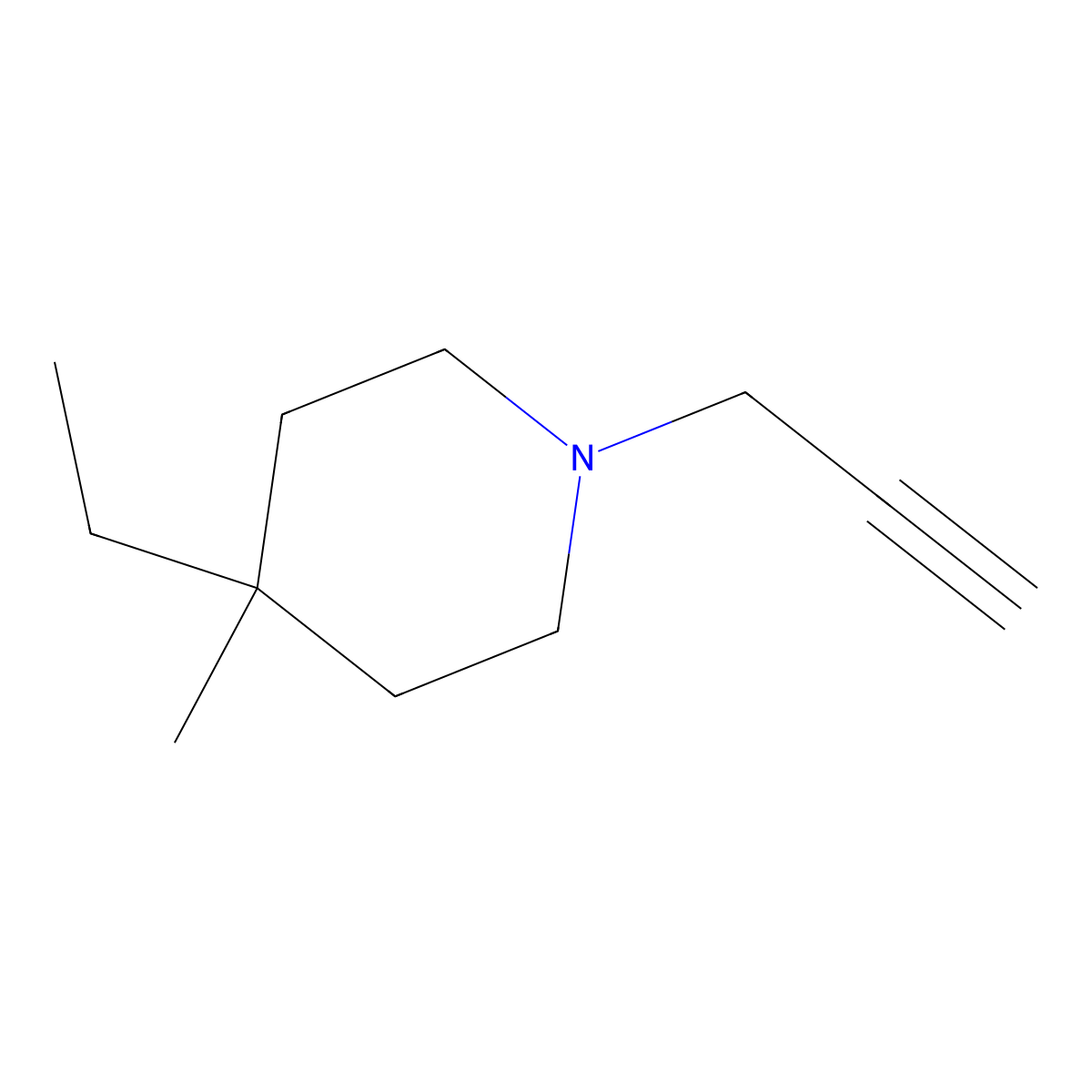 4-Ethyl-4-methyl-1-(prop-2-YN-1-YL)piperidine molecular structure, CAS 1342730-79-3