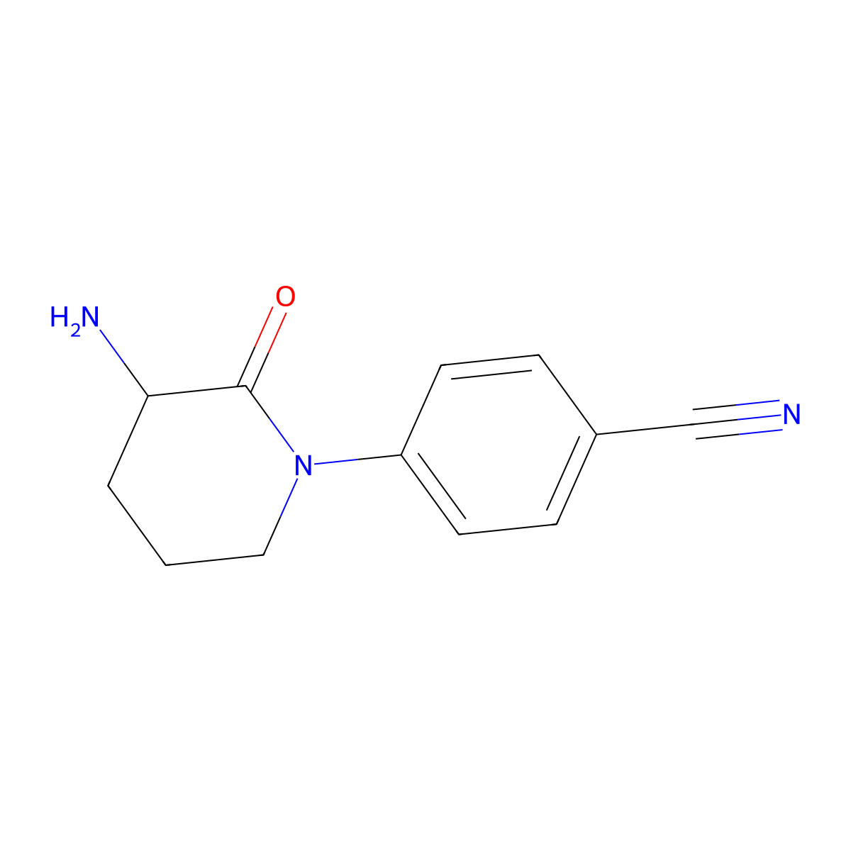 4-(3-Amino-2-oxopiperidin-1-yl)benzonitrile molecular structure, CAS 1342733-43-0