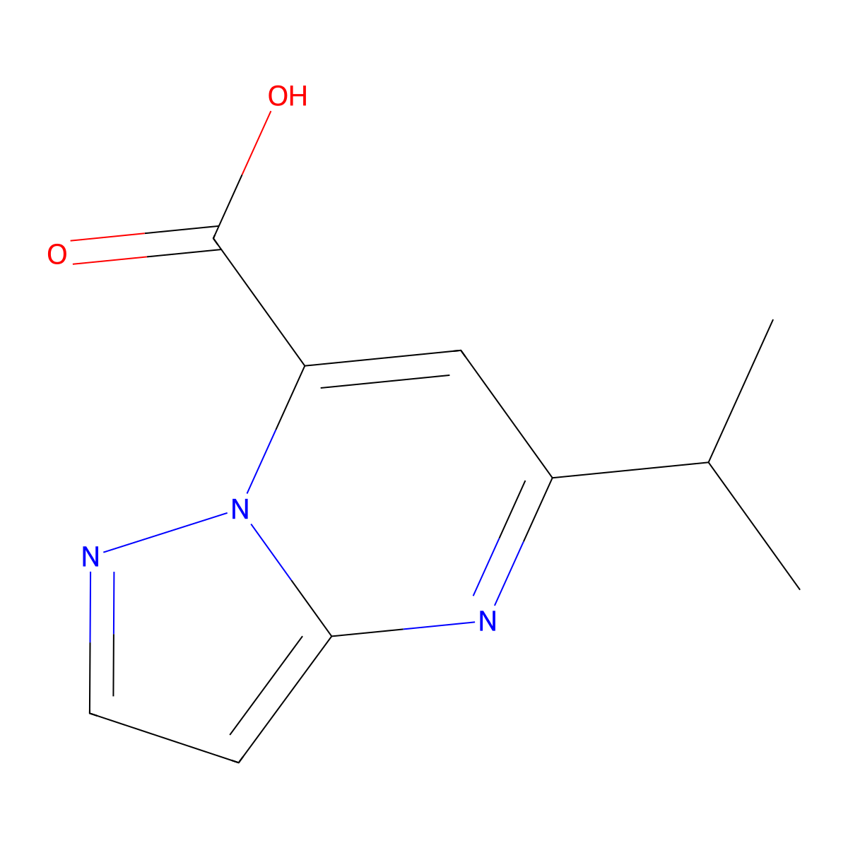 5-Isopropylpyrazolo[1,5-a]pyrimidine-7-carboxylic acid molecular structure, CAS 1342733-58-7
