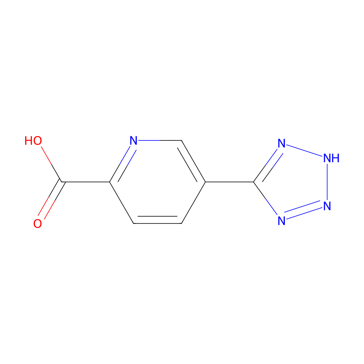 5-(1H-1,2,3,4-tetrazol-5-yl)pyridine-2-carboxylic acid molecular structure, CAS 1342734-35-3