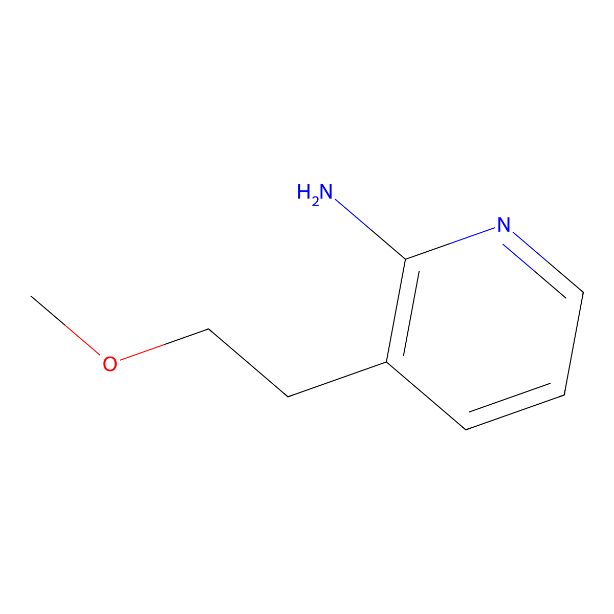 3-(2-Methoxyethyl)pyridin-2-amine molecular structure, CAS 1342734-49-9