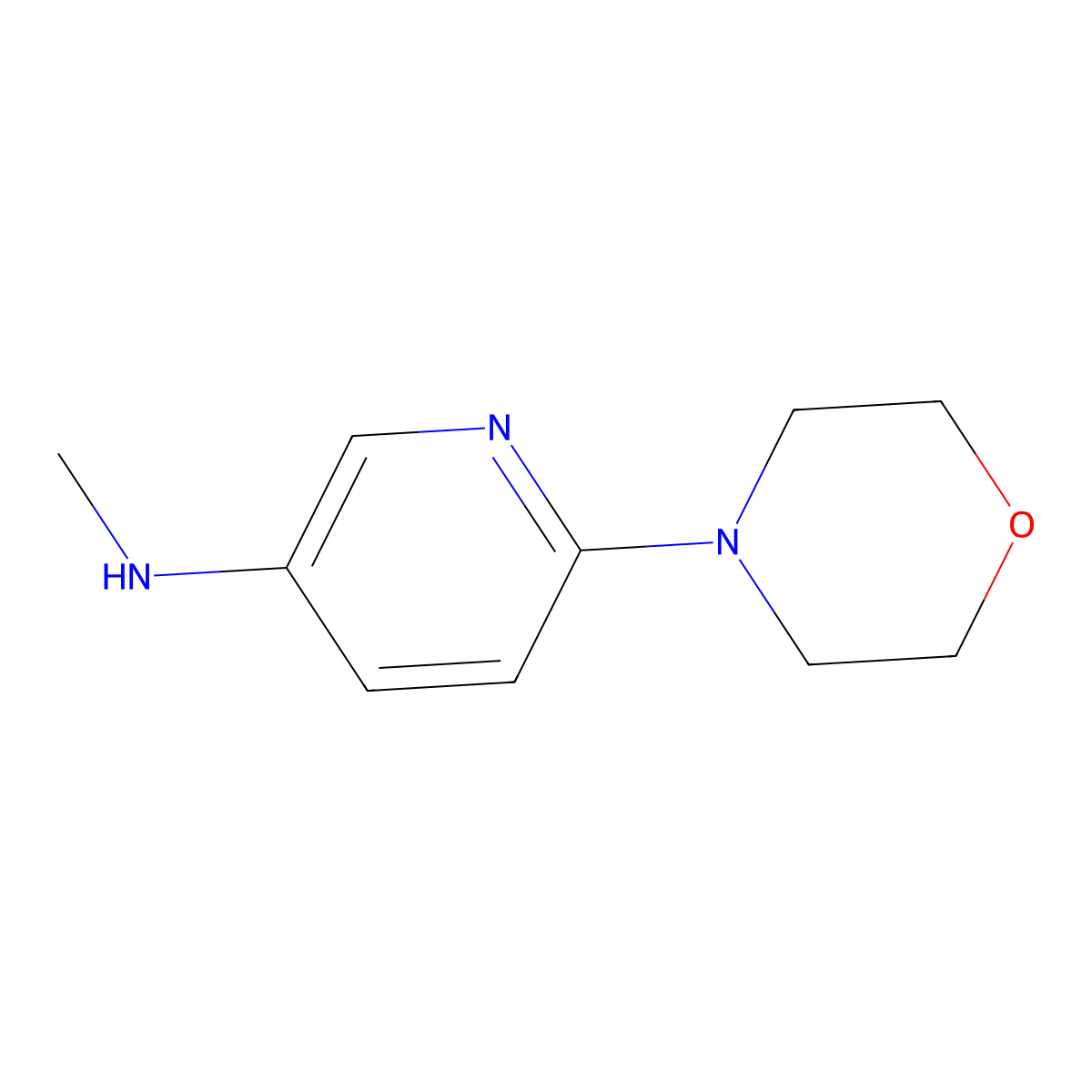 N-methyl-6-(morpholin-4-yl)pyridin-3-amine molecular structure, CAS 1342739-63-2