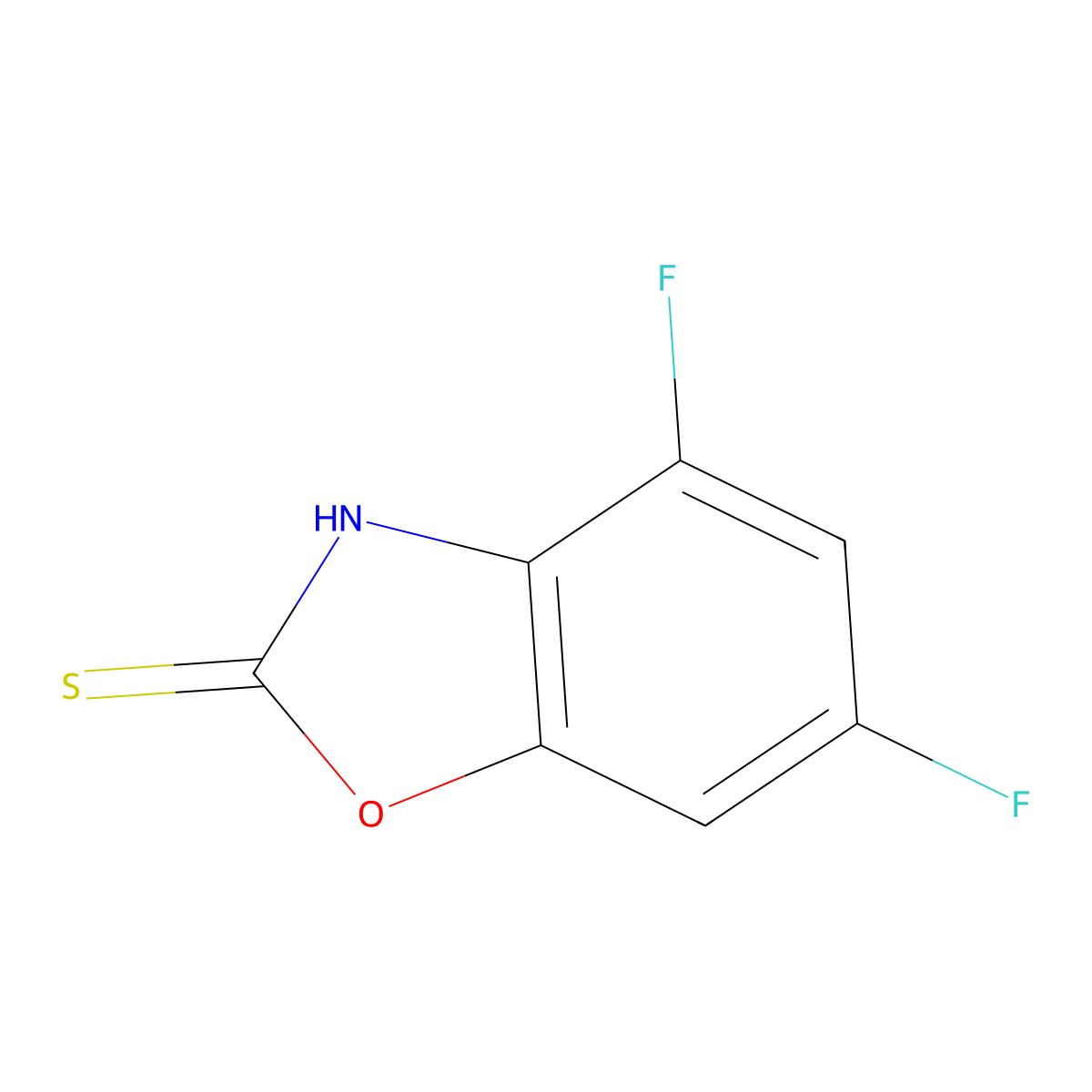 4,6-Difluoro-1,3-benzoxazole-2-thiol molecular structure, CAS 1342740-10-6