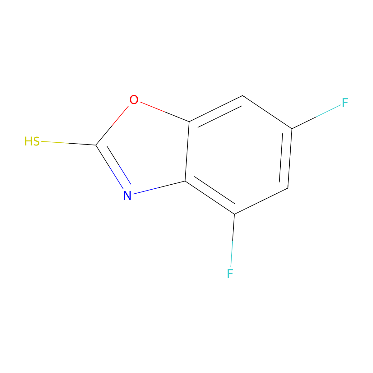 4,6-Difluoro-1,3-benzoxazole-2-thiol molecular structure, CAS 1342740-10-6