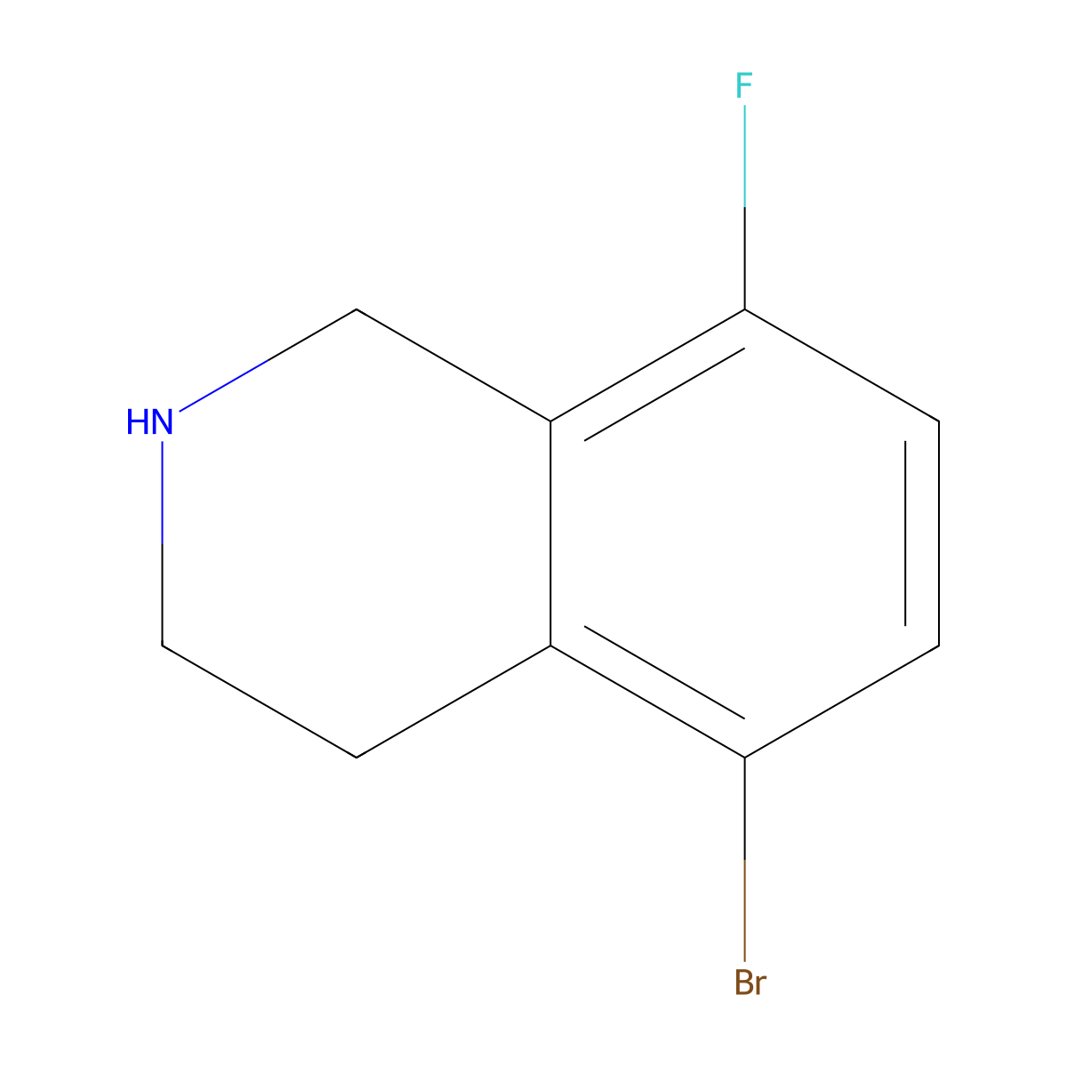 5-Bromo-8-fluoro-1,2,3,4-tetrahydroisoquinoline molecular structure, CAS 1342747-87-8