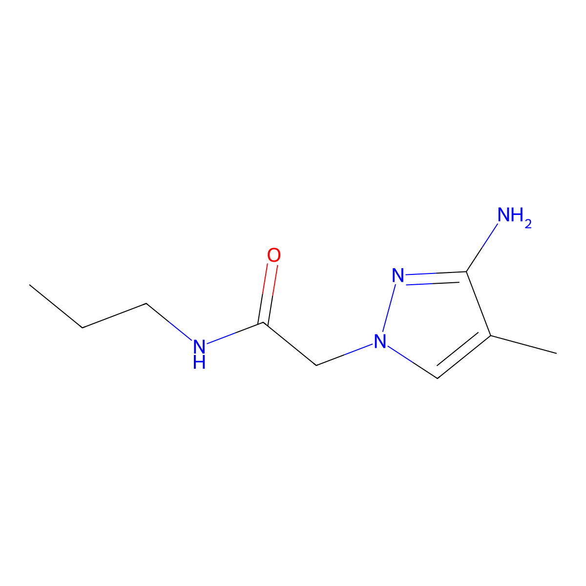 2-(3-Amino-4-methyl-1h-pyrazol-1-yl)-N-propylacetamide molecular structure, CAS 1342748-79-1