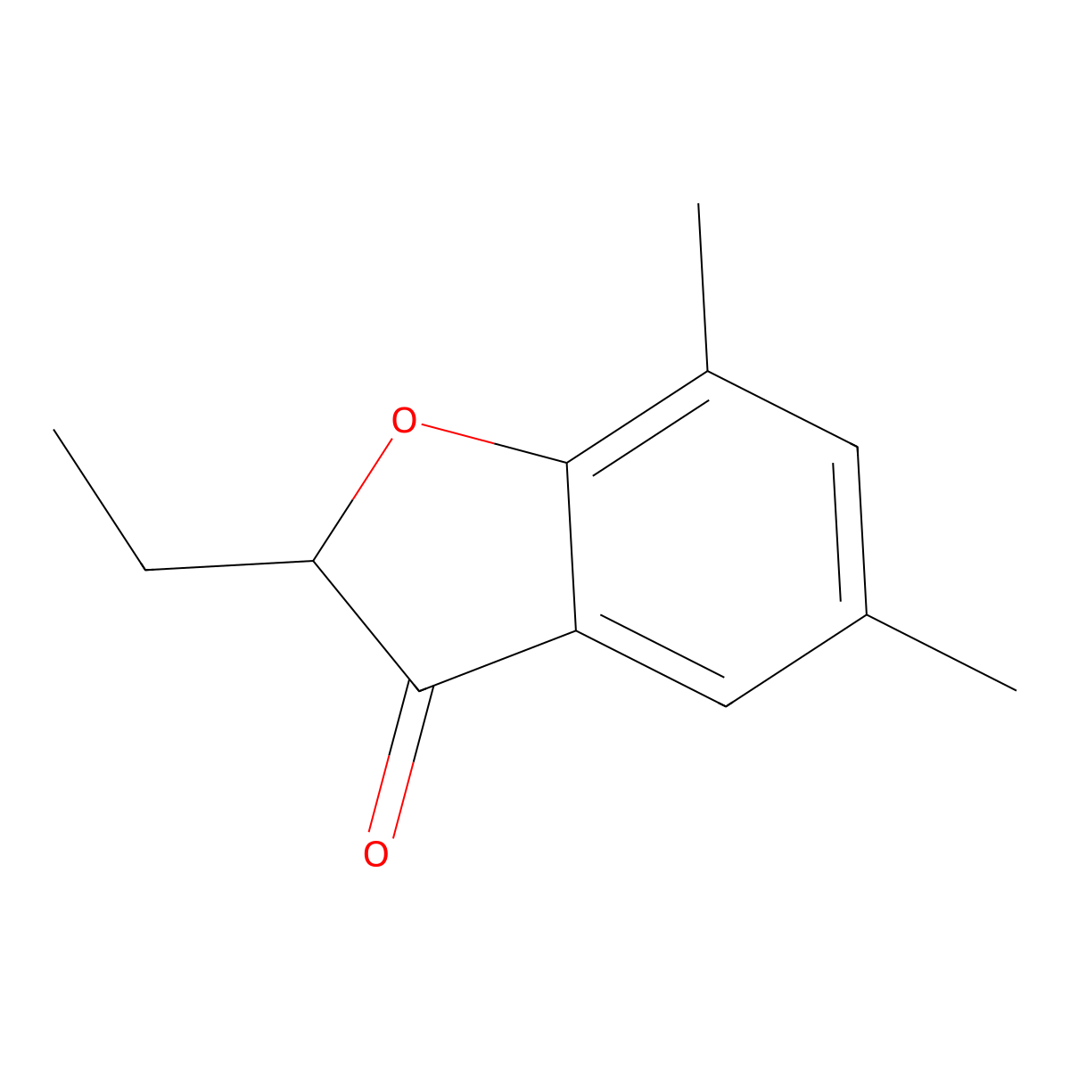 2-Ethyl-5,7-dimethyl-2,3-dihydro-1-benzofuran-3-one molecular structure, CAS 1342749-03-4