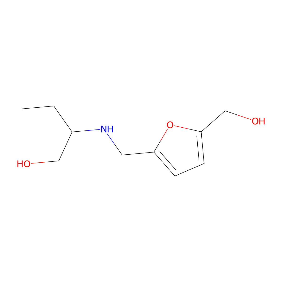 2-({[5-(Hydroxymethyl)furan-2-yl]methyl}amino)butan-1-ol molecular structure, CAS 1342749-83-0