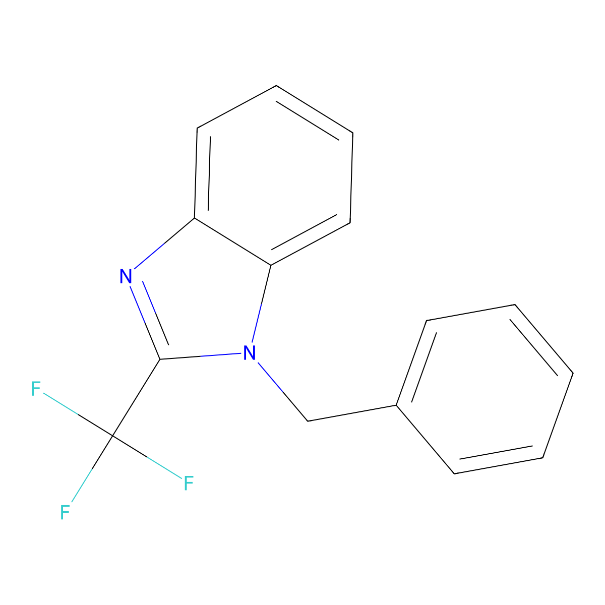 1-(Phenylmethyl)-2-(trifluoromethyl)-1H-benzimidazole molecular structure, CAS 134275-16-4