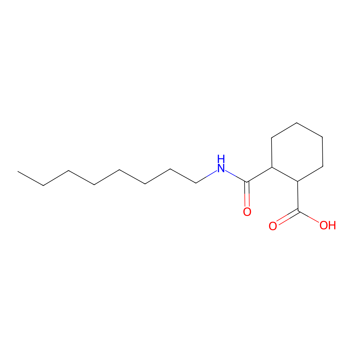 2-(Octylcarbamoyl)cyclohexane-1-carboxylic acid molecular structure, CAS 134275-90-4