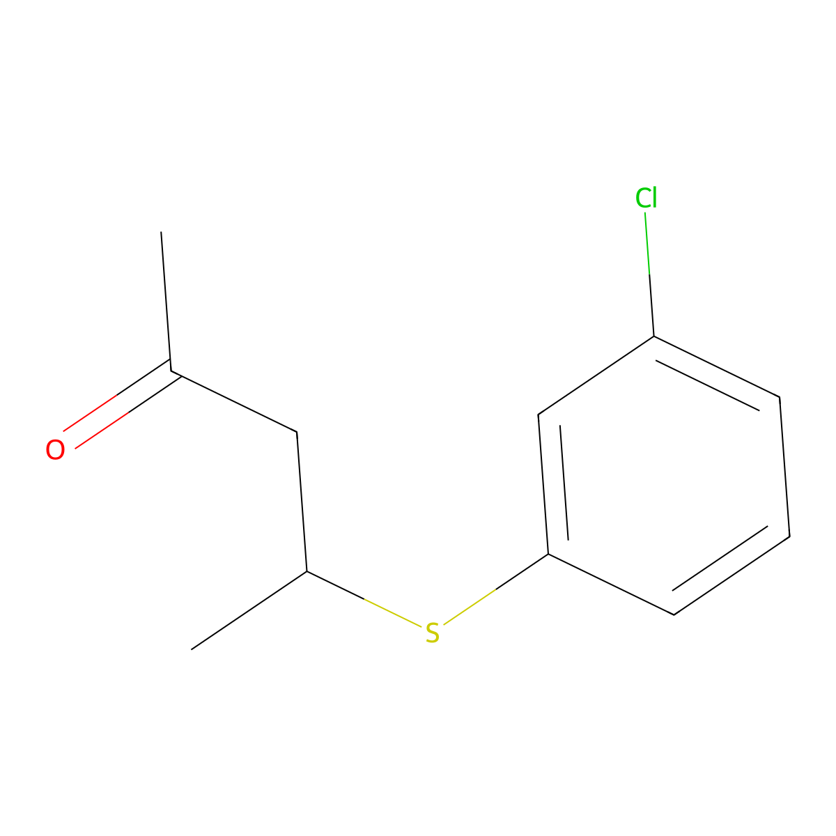 4-((3-Chlorophenyl)thio)pentan-2-one molecular structure, CAS 1342752-62-8