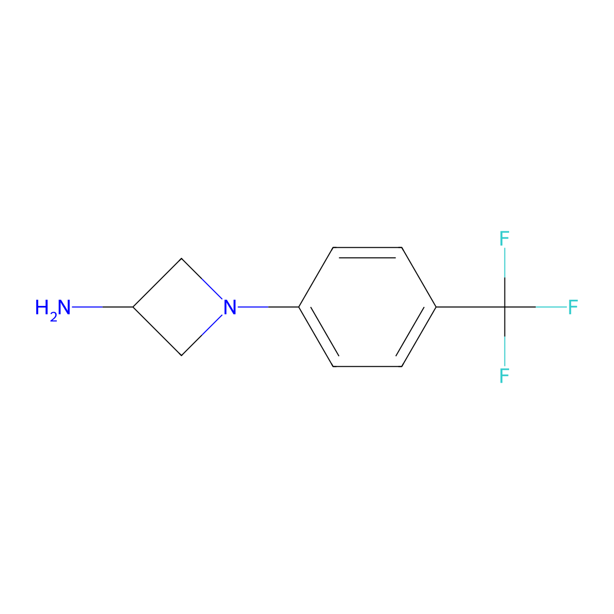 1-[4-(Trifluoromethyl)phenyl]azetidin-3-amine molecular structure, CAS 1342753-23-4