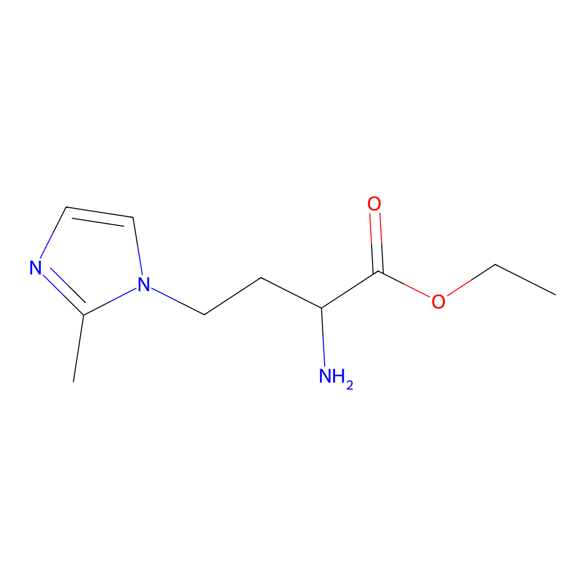 Ethyl 2-amino-4-(2-methyl-1h-imidazol-1-yl)butanoate molecular structure, CAS 1342755-38-7