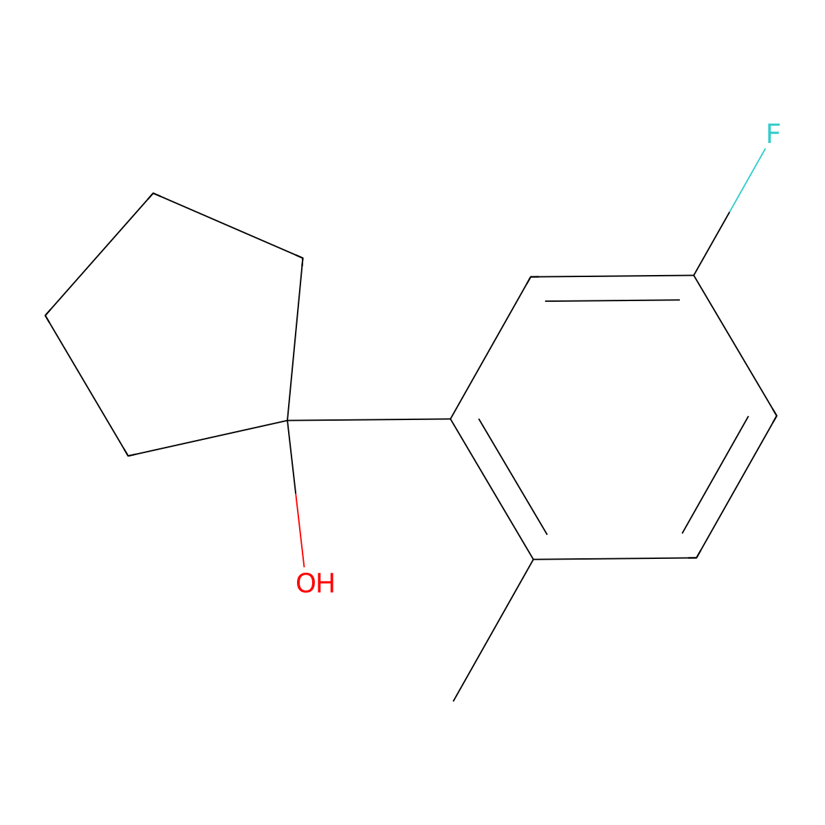 1-(5-Fluoro-2-methylphenyl)cyclopentanol molecular structure, CAS 1342755-86-5