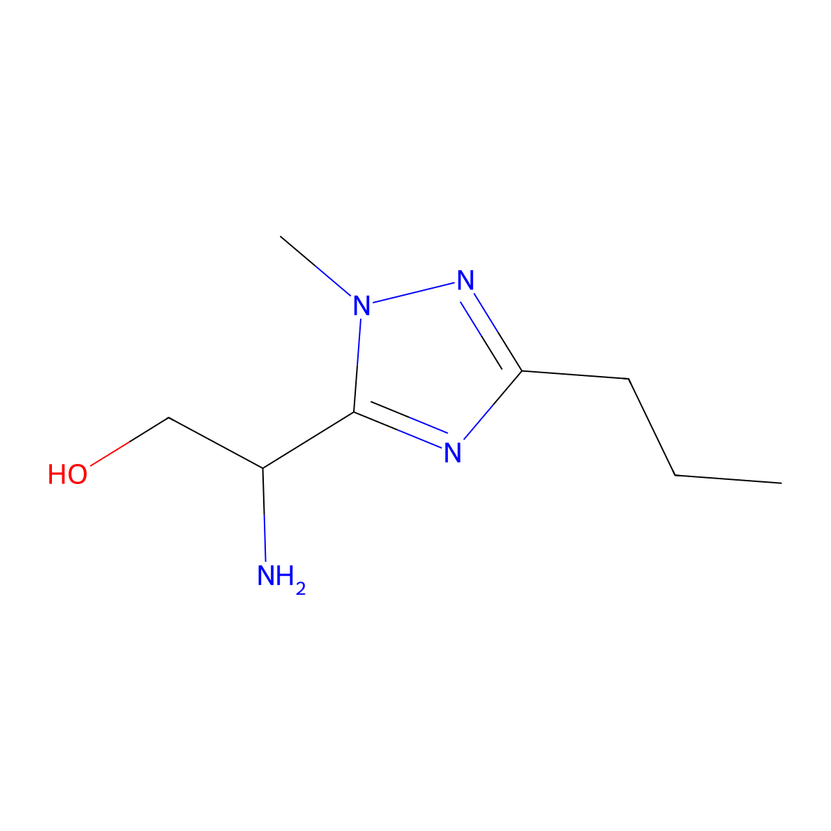2-Amino-2-(1-methyl-3-propyl-1h-1,2,4-triazol-5-yl)ethan-1-ol molecular structure, CAS 1342757-17-8
