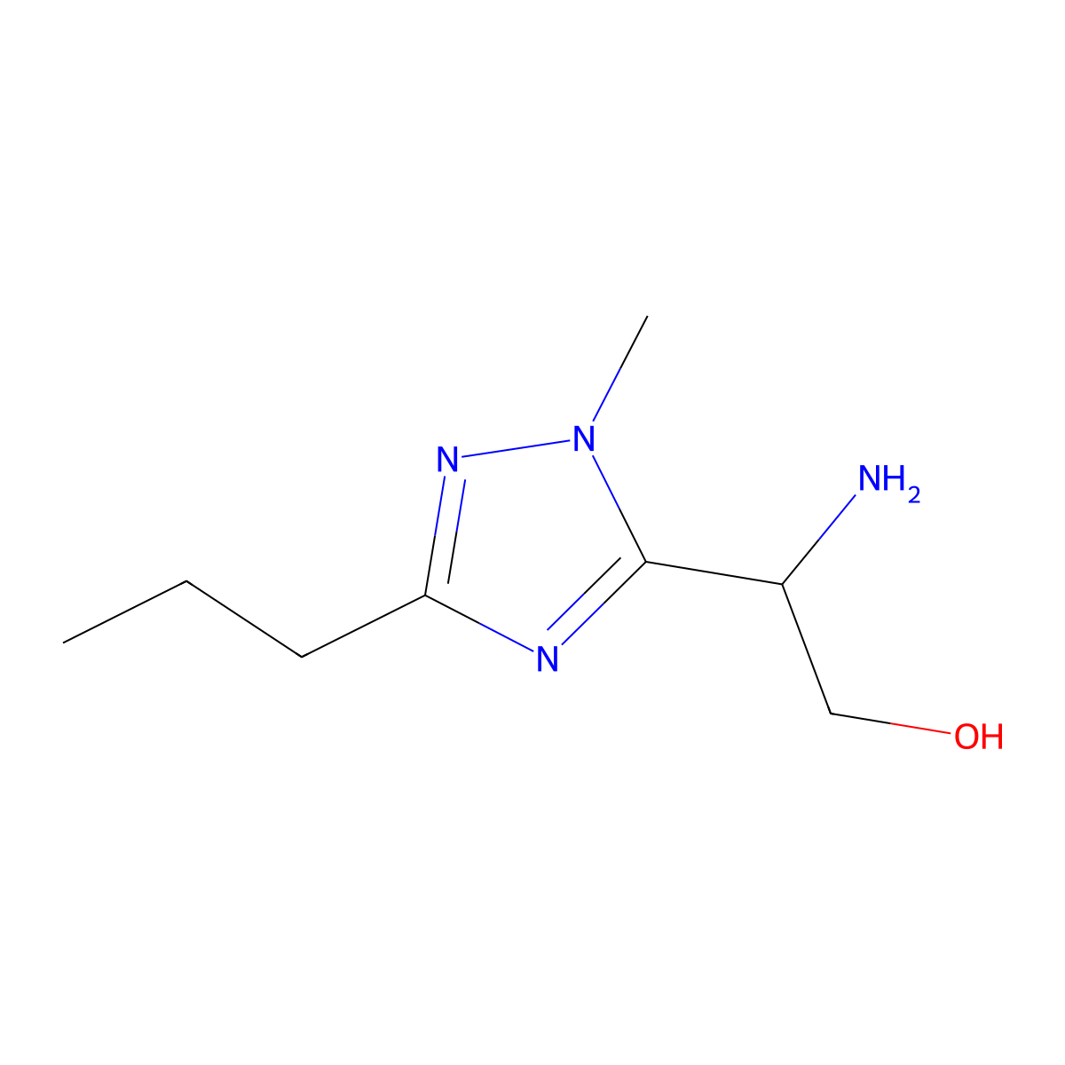 2-Amino-2-(1-methyl-3-propyl-1h-1,2,4-triazol-5-yl)ethan-1-ol molecular structure, CAS 1342757-17-8