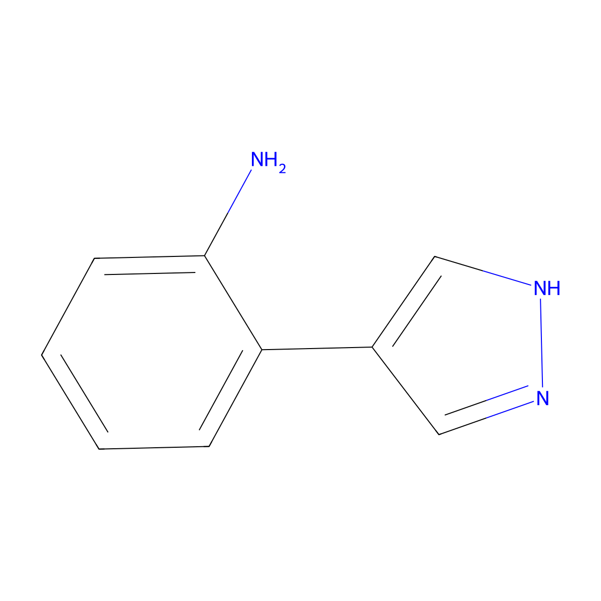 2-(1H-pyrazol-4-yl)aniline molecular structure, CAS 1342757-33-8