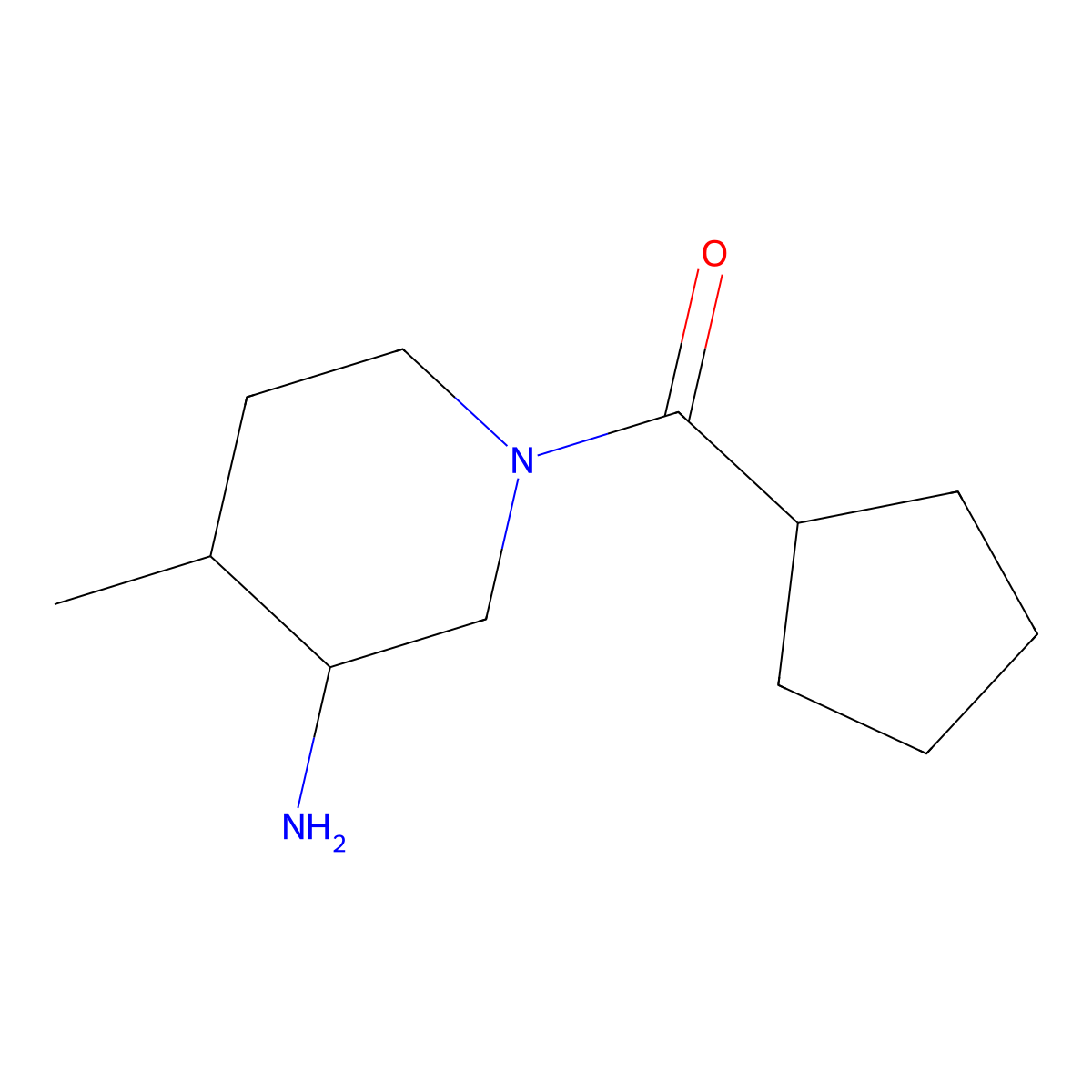 1-Cyclopentanecarbonyl-4-methylpiperidin-3-amine molecular structure, CAS 1342758-27-3