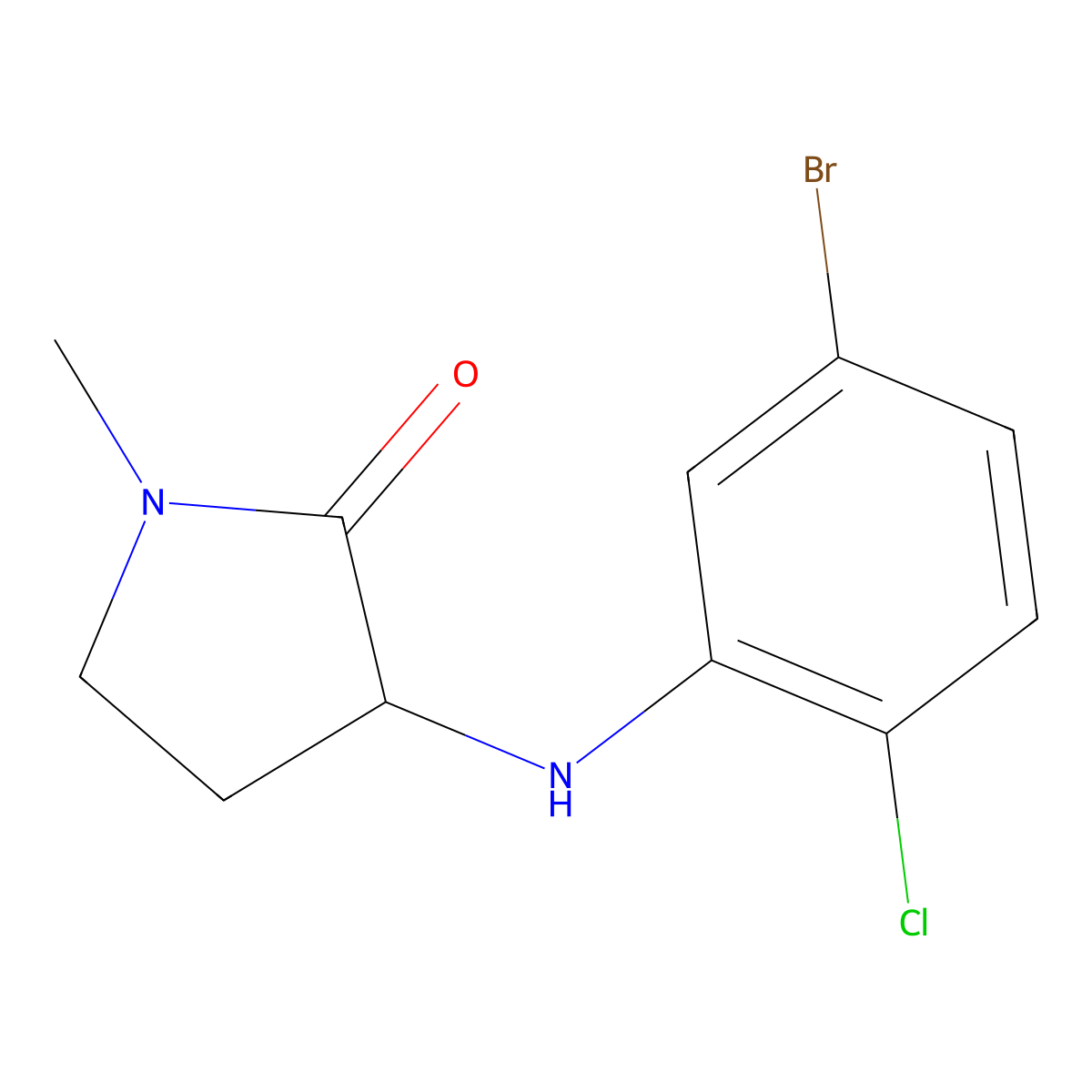 3-[(5-Bromo-2-chlorophenyl)amino]-1-methylpyrrolidin-2-one molecular structure, CAS 1342759-92-5