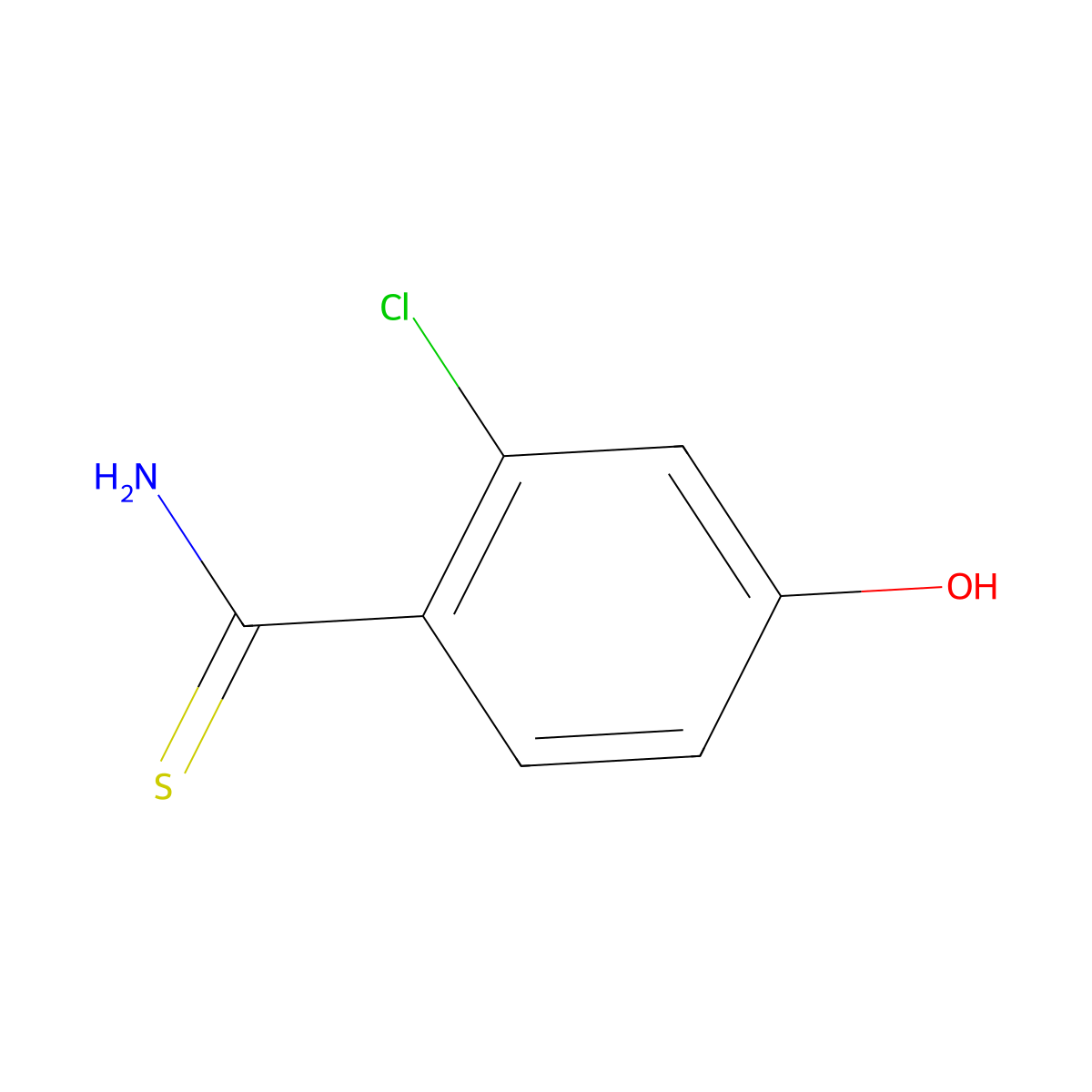 Benzenecarbothioamide, 2-chloro-4-hydroxy- molecular structure, CAS 1342760-00-2
