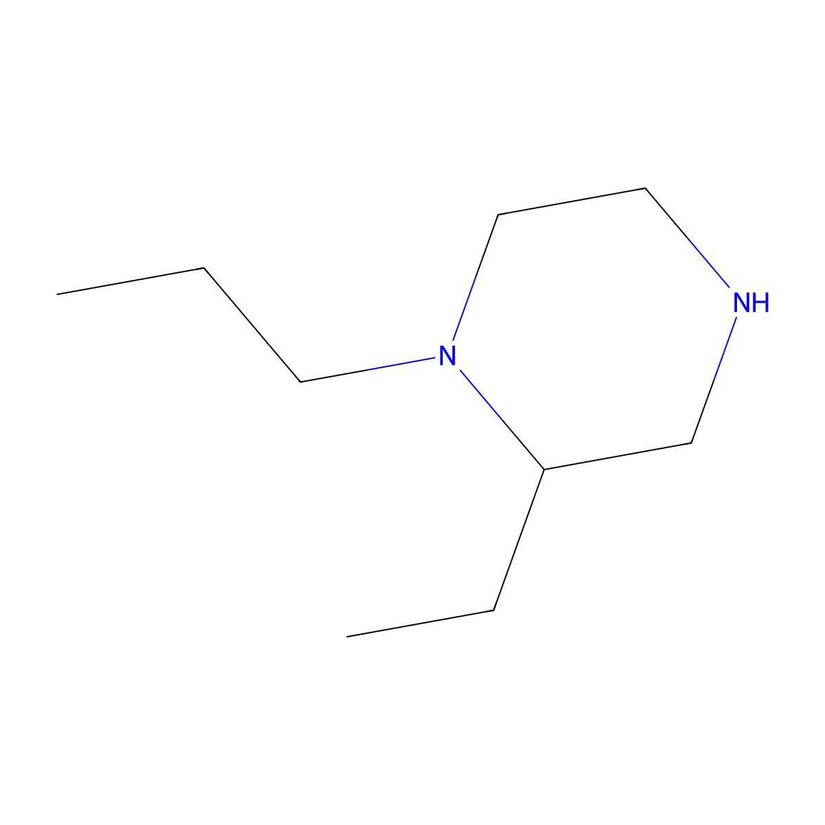 2-Ethyl-1-propylpiperazine molecular structure, CAS 1342760-07-9