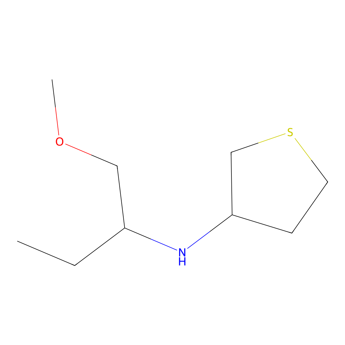 N-(1-methoxybutan-2-yl)thiolan-3-amine molecular structure, CAS 1342762-74-6
