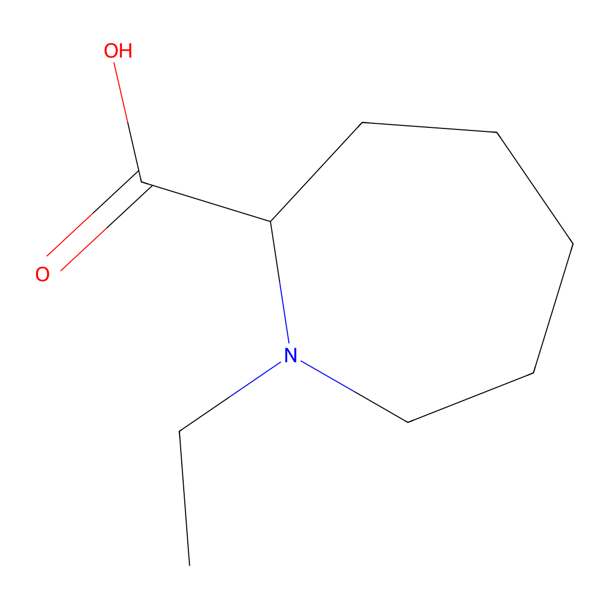 1-Ethylazepane-2-carboxylic acid molecular structure, CAS 1342763-20-5