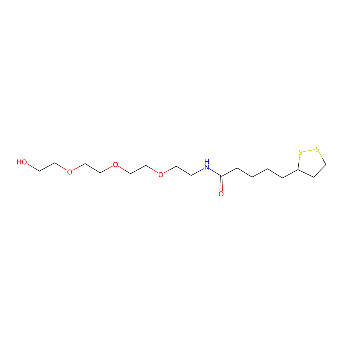 Lipoamido-PEG3-alcohol molecular structure, CAS 1342764-64-0