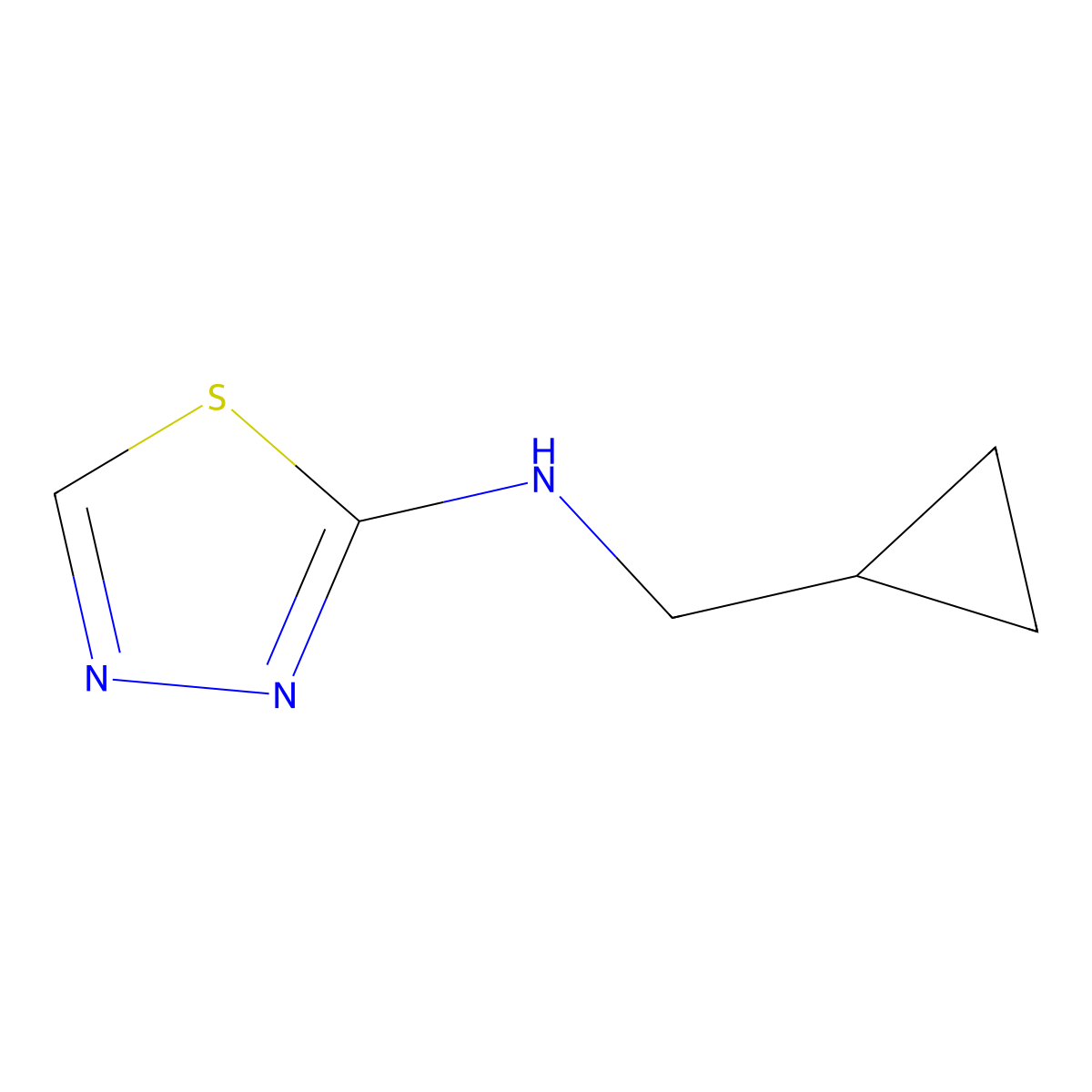 N-(cyclopropylmethyl)-1,3,4-thiadiazol-2-amine molecular structure, CAS 1342764-93-5