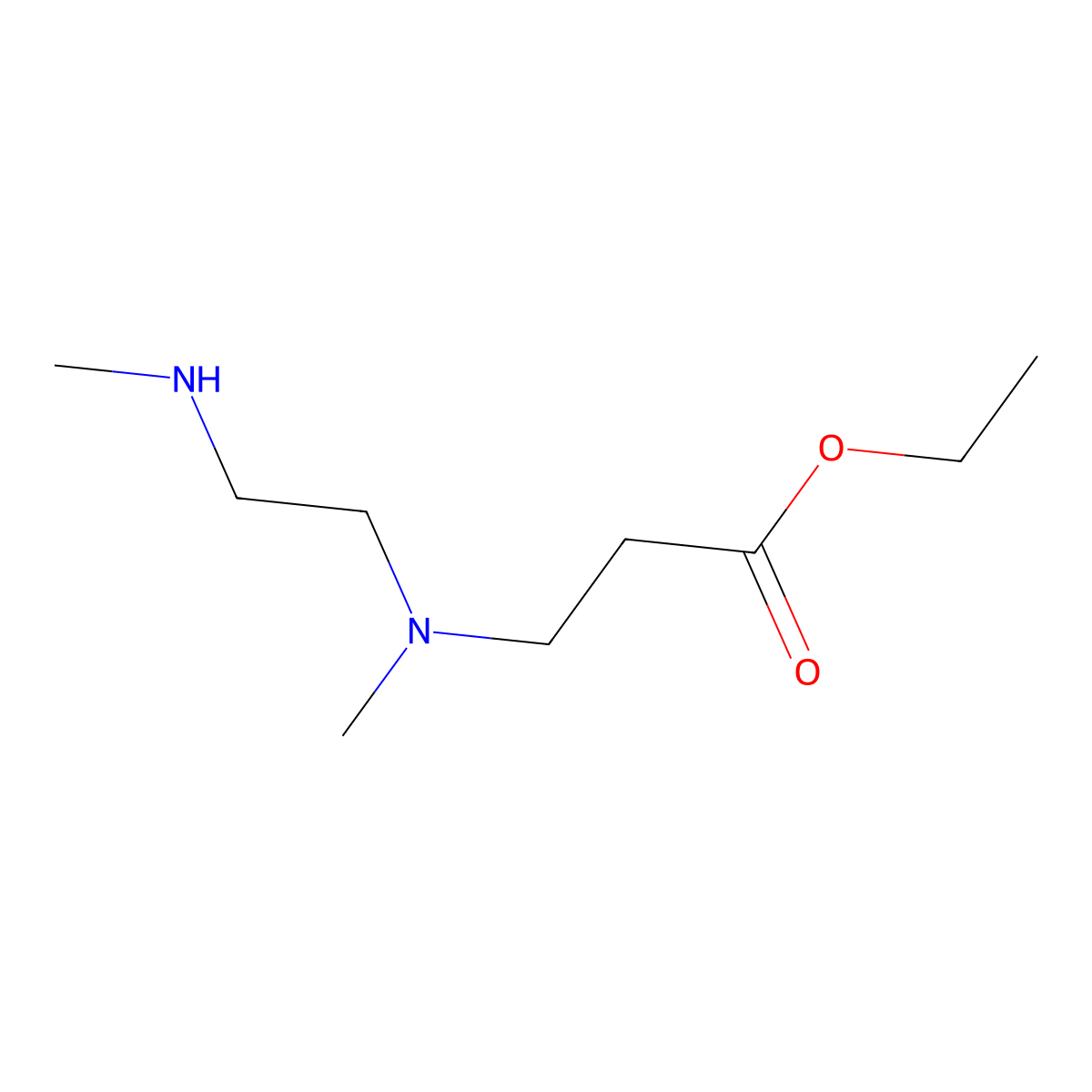 Ethyl 3-{methyl[2-(methylamino)ethyl]amino}propanoate molecular structure, CAS 1342766-16-8