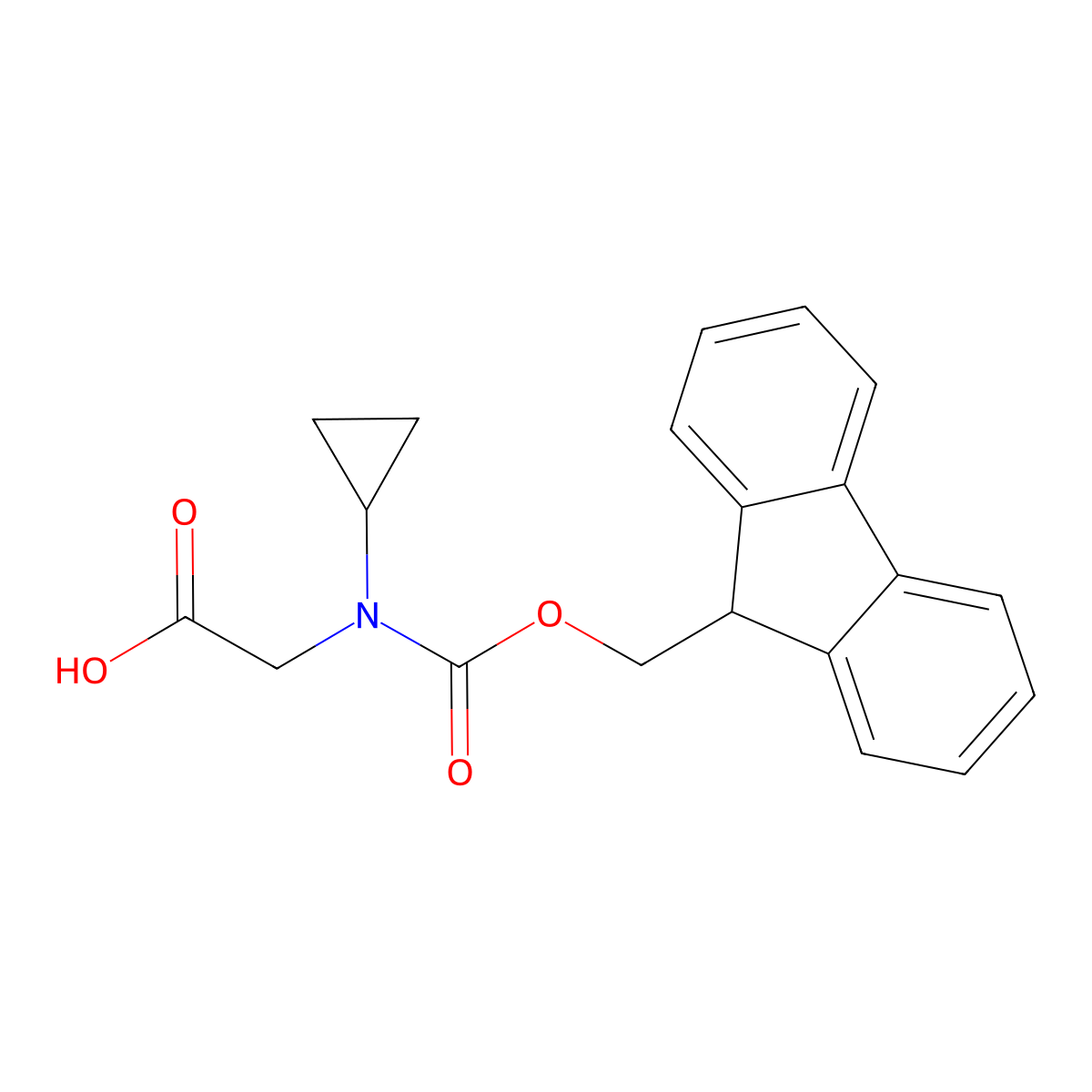 2-{cyclopropyl[(9H-fluoren-9-ylmethoxy)carbonyl]amino}acetic acid molecular structure, CAS 1342767-08-1