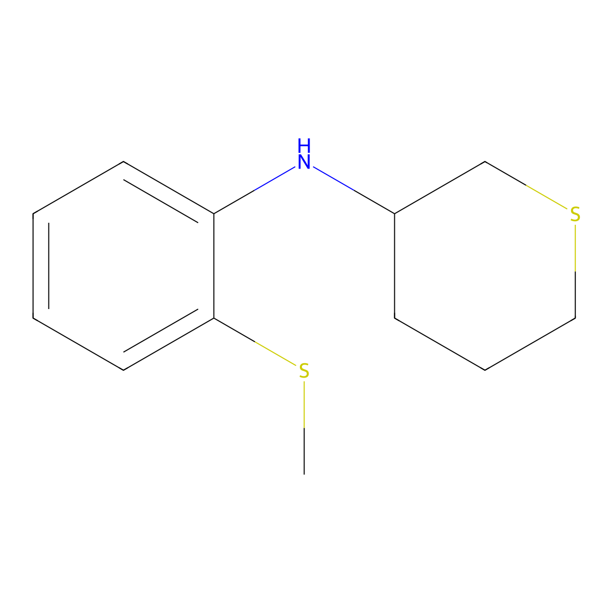 N-[2-(Methylsulfanyl)phenyl]thian-3-amine molecular structure, CAS 1342769-38-3