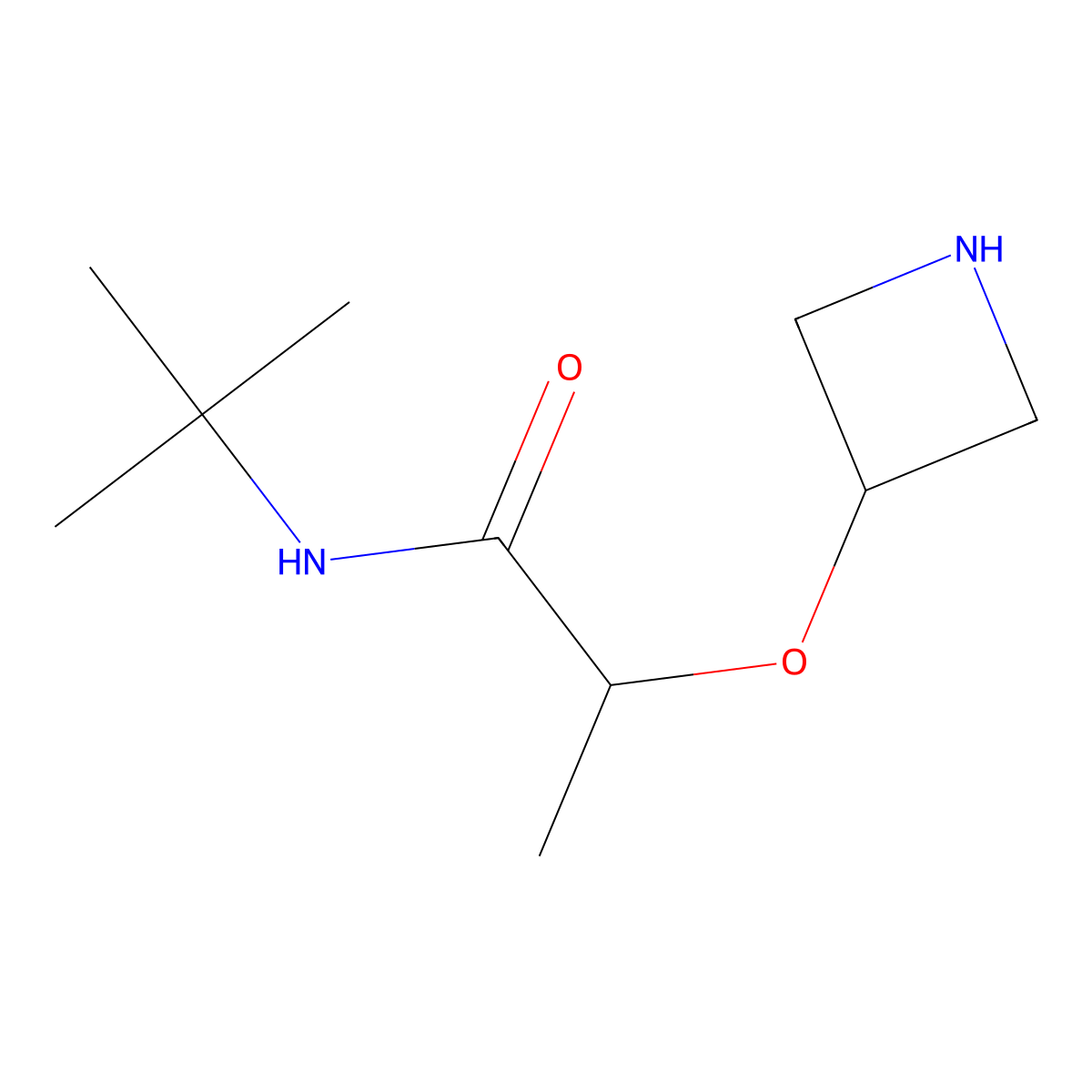2-(azetidin-3-yloxy)-N-tert-butylpropanamide molecular structure, CAS 1342770-81-3
