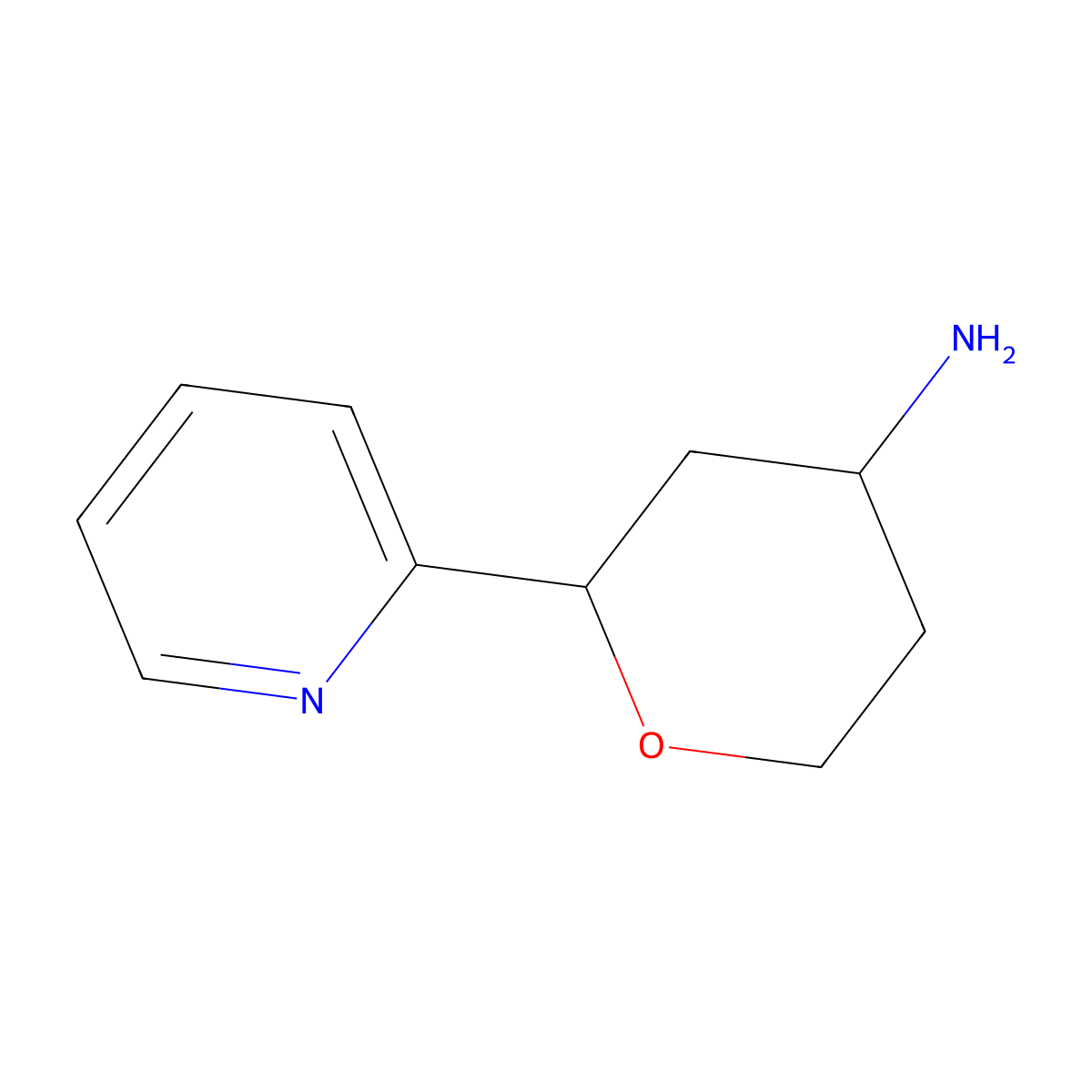 2-(Pyridin-2-yl)oxan-4-amine molecular structure, CAS 1342771-65-6