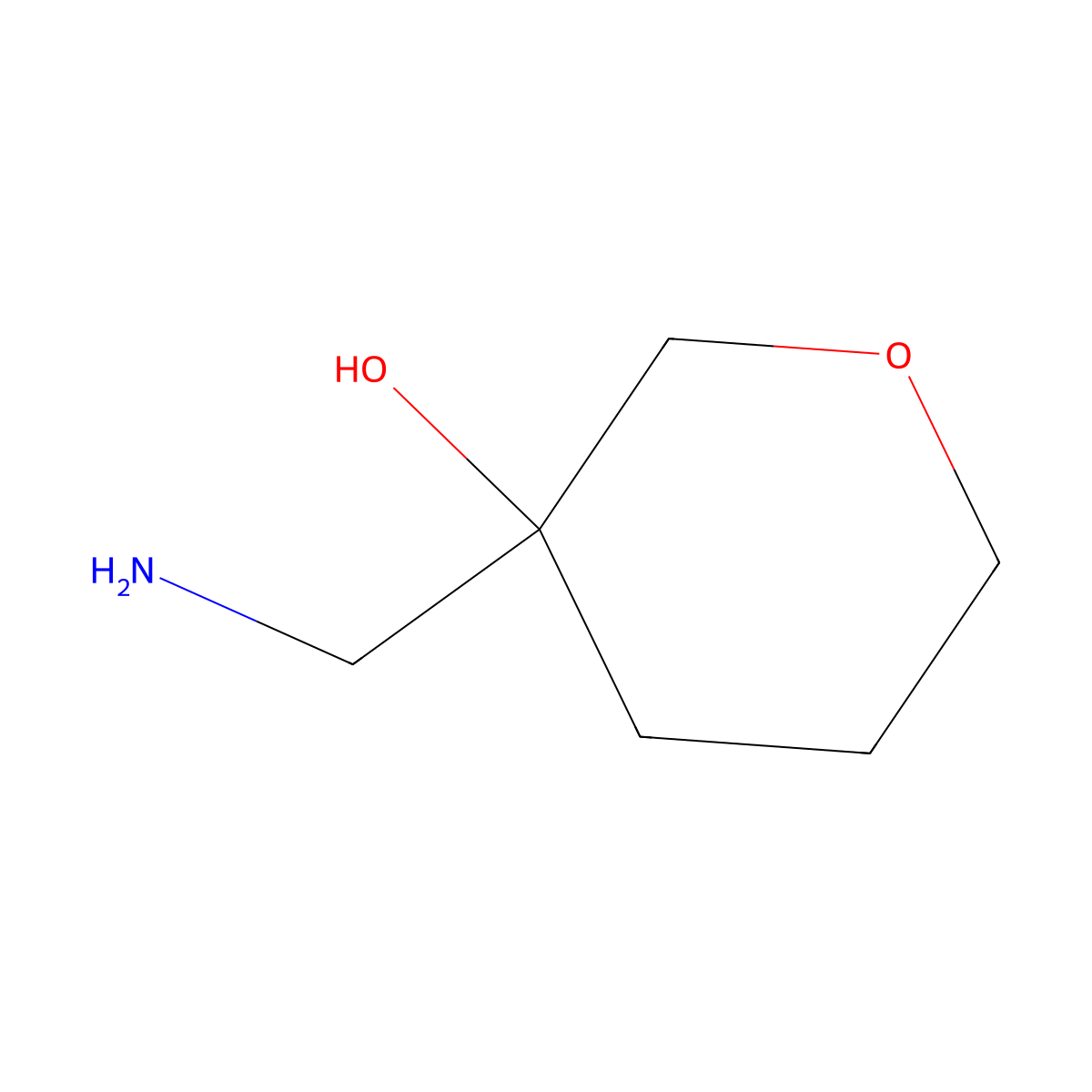 3-(Aminomethyl)oxan-3-ol molecular structure, CAS 1342771-66-7