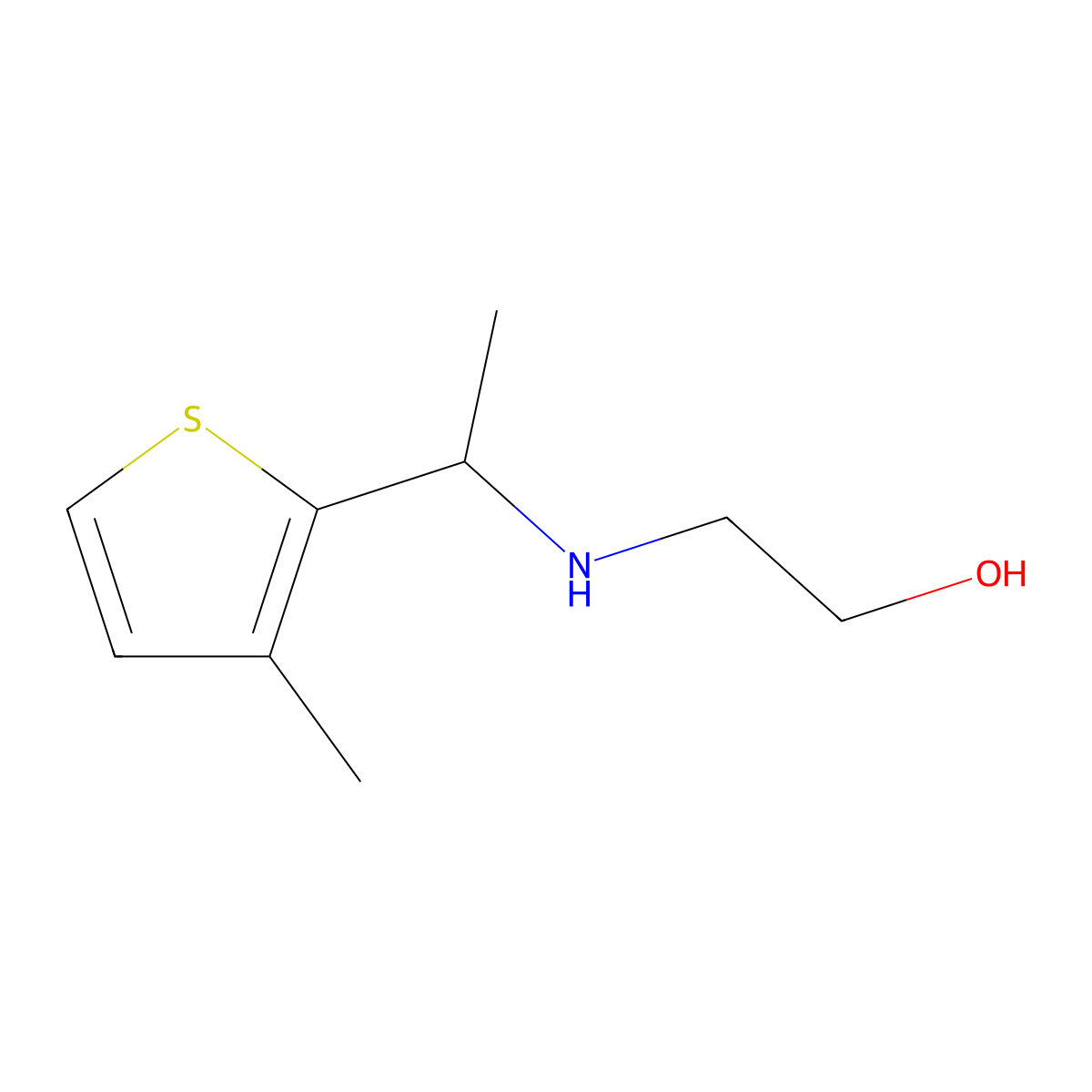 2-{[1-(3-Methylthiophen-2-yl)ethyl]amino}ethan-1-ol molecular structure, CAS 1342773-21-0