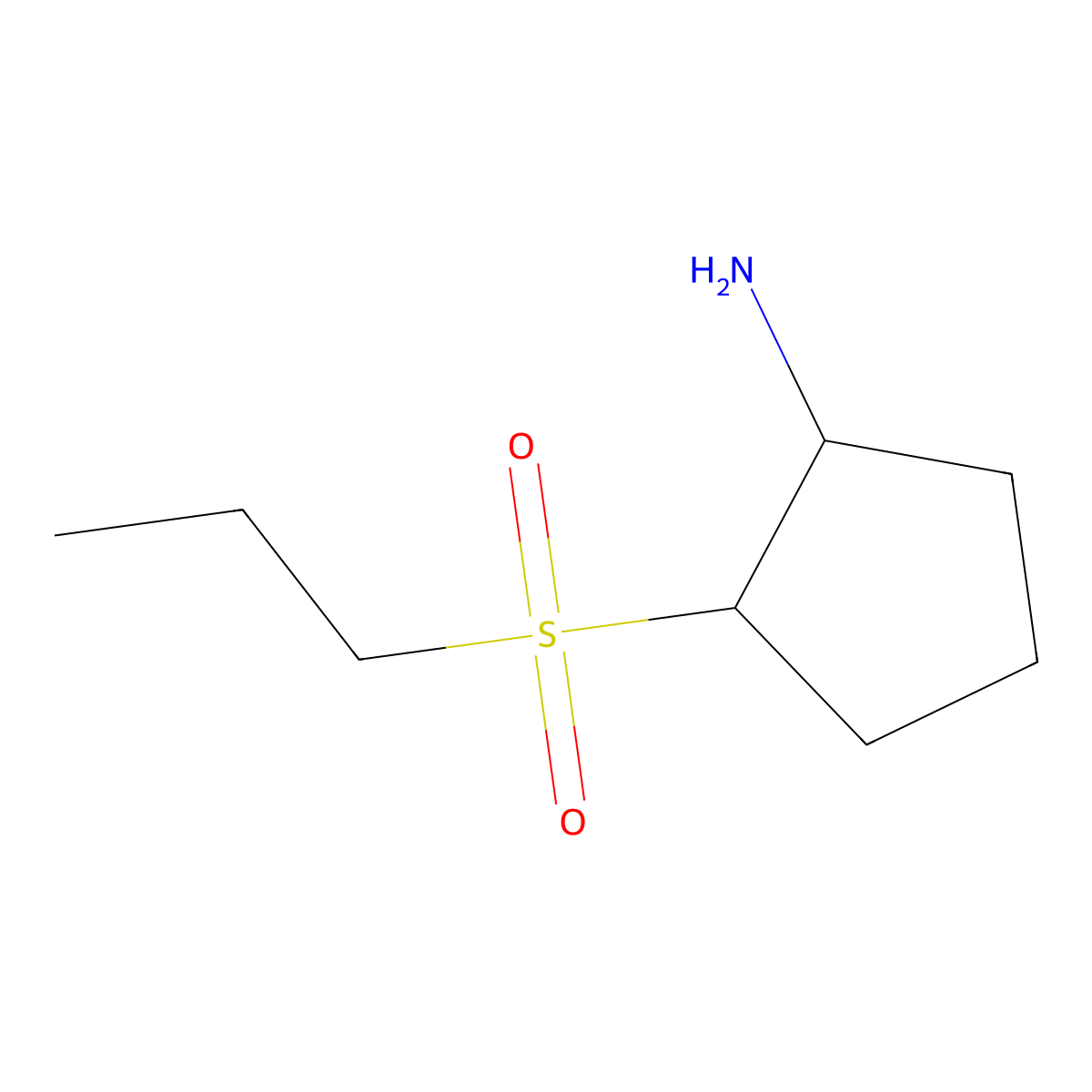 2-(Propane-1-sulfonyl)cyclopentan-1-amine molecular structure, CAS 1342774-11-1